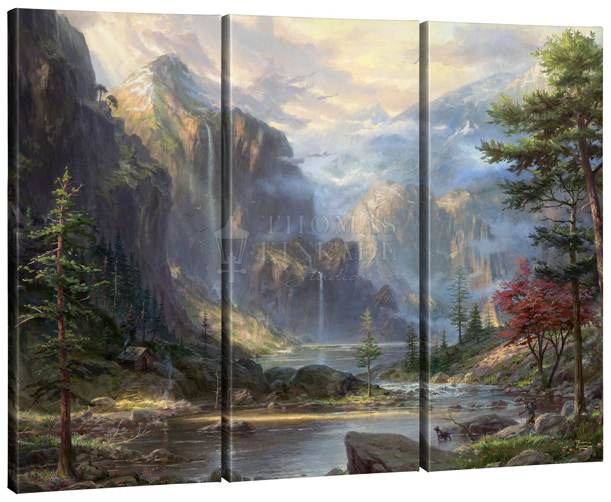 High Country Wilderness - 36" x 48" (Set of 3) Triptych Giclee Canvas