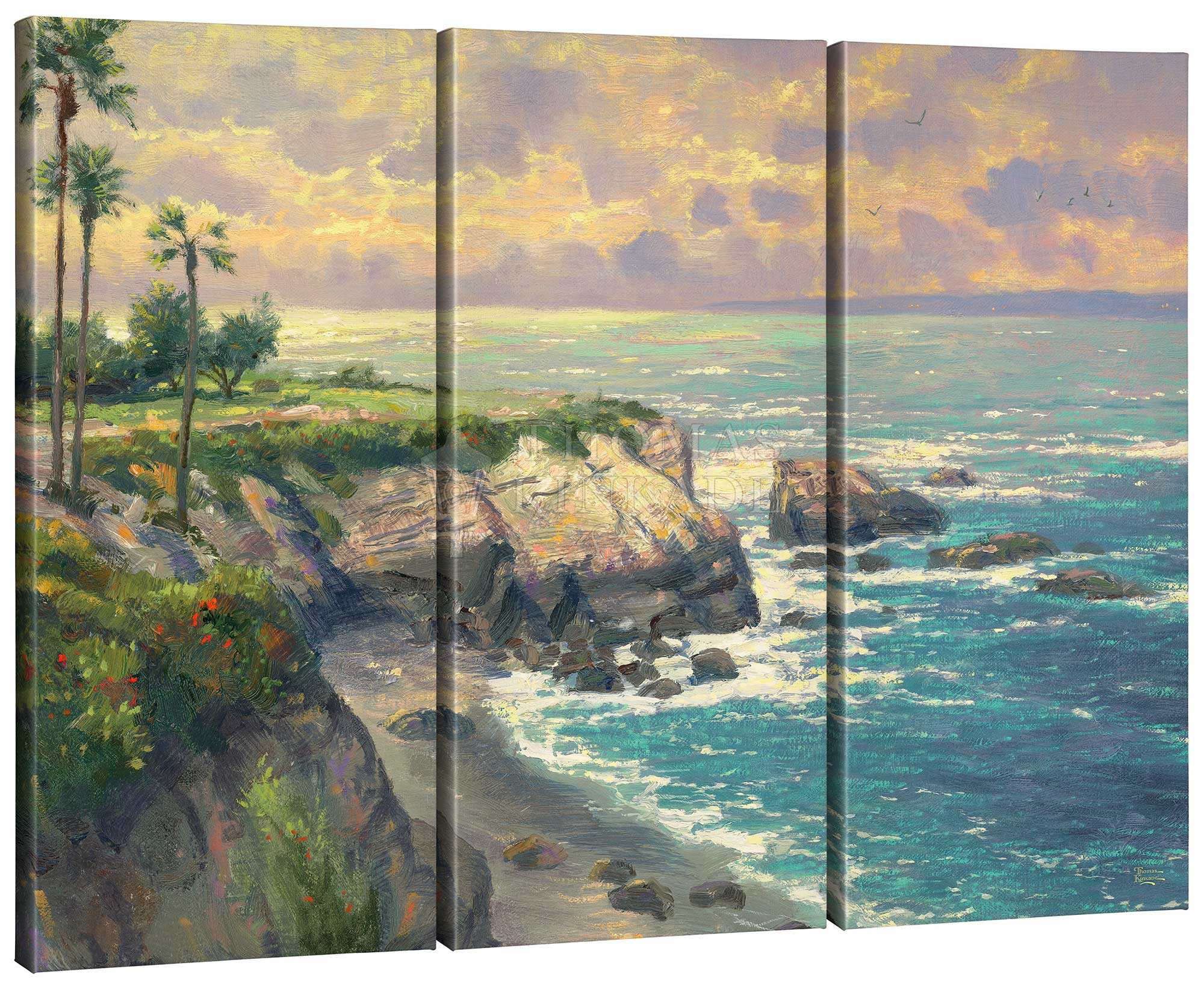 La Jolla Cove Triptych - 36" x 48" (Set of 3) Triptych Giclee Canvas