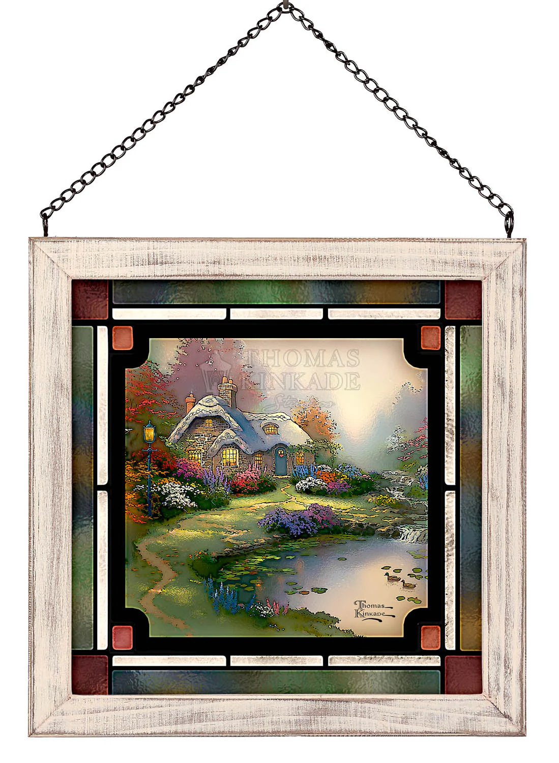 Everett's Cottage - 8" x 8" Framed Glass Art