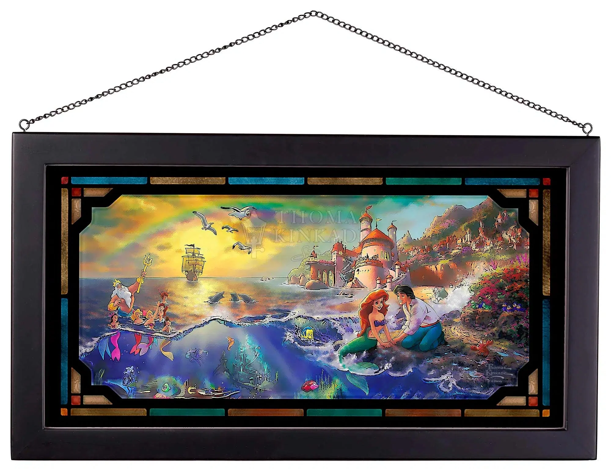 Disney The Little Mermaid - 13" x 23" Framed Glass Art