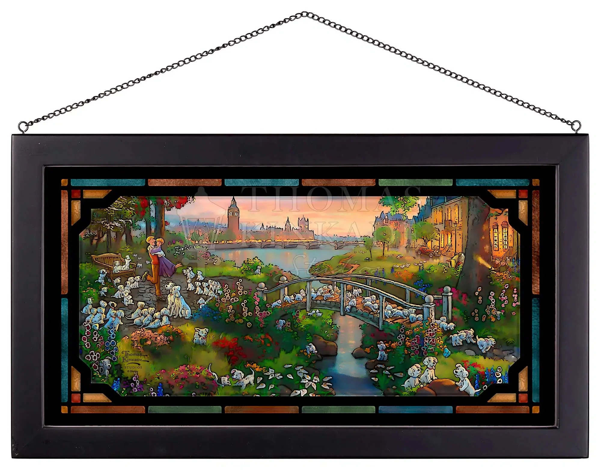 Disney 101 Dalmatians - 13" x 23" Framed Glass Art