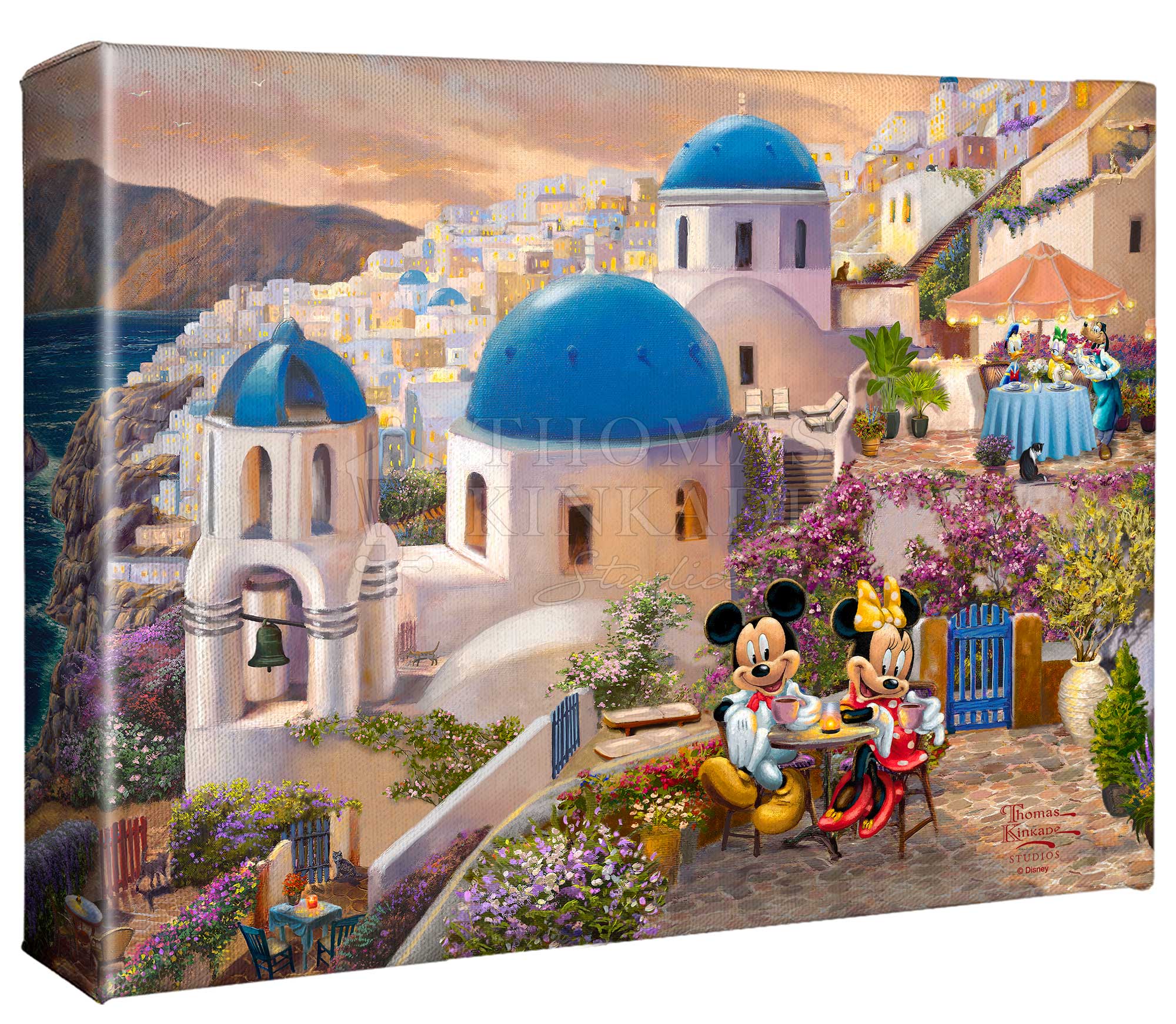 Disney Mickey and Minnie in Greece - 8" x 10" Gallery Wrapped Canvas