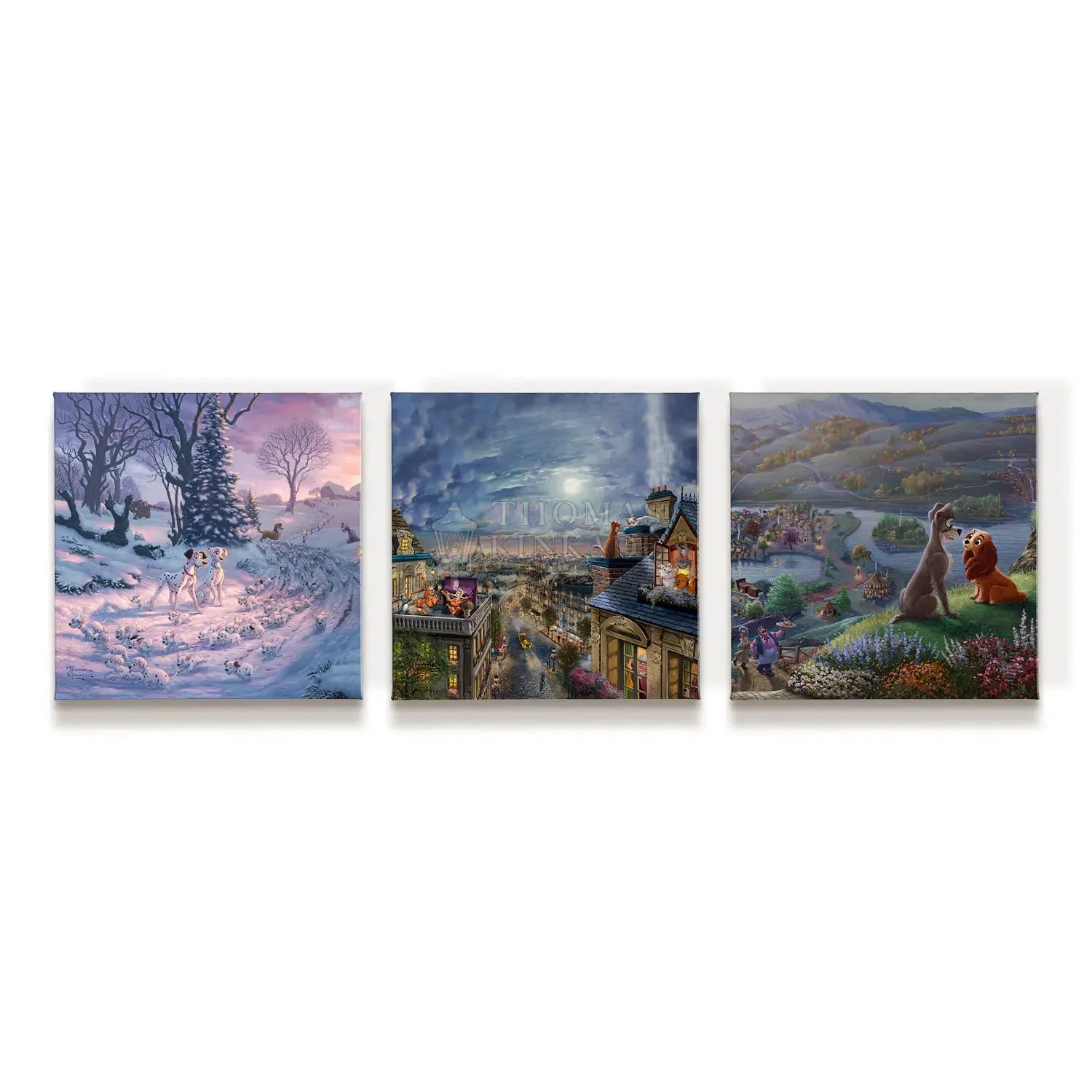 Disney Favorite Furry Friends (Set of 3) - 14" x 14" Gallery Wrapped Canvas