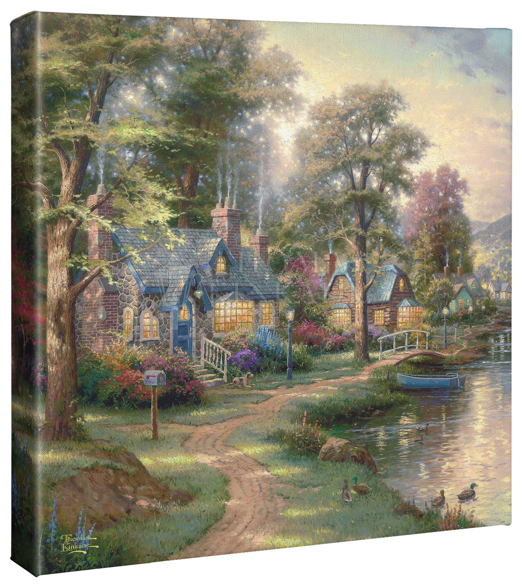 Hometown Lake - 14" x 14" Gallery Wrapped Canvas - Image 2