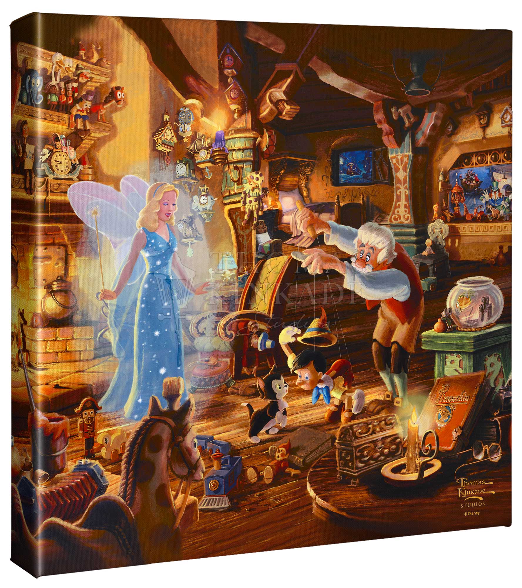 Disney Geppetto's Pinocchio - 14" x 14" Gallery Wrapped Canvas - Image 2
