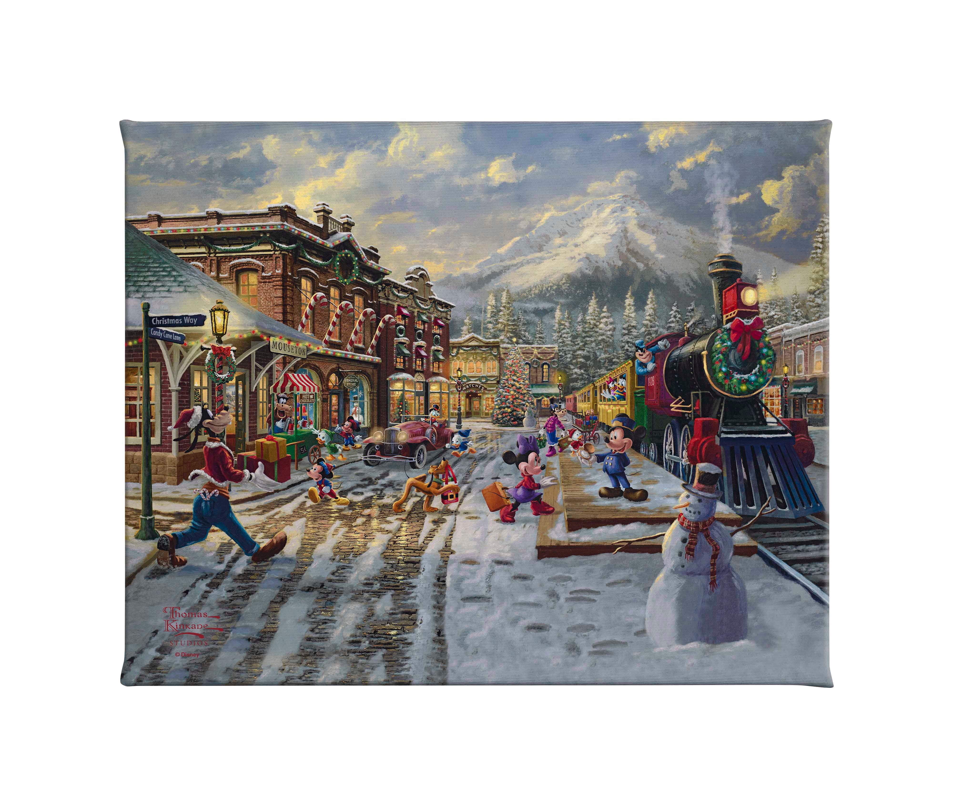 Disney Mickey and Minnie Candy Cane Express - 8" x 10" Gallery Wrapped Canvas
