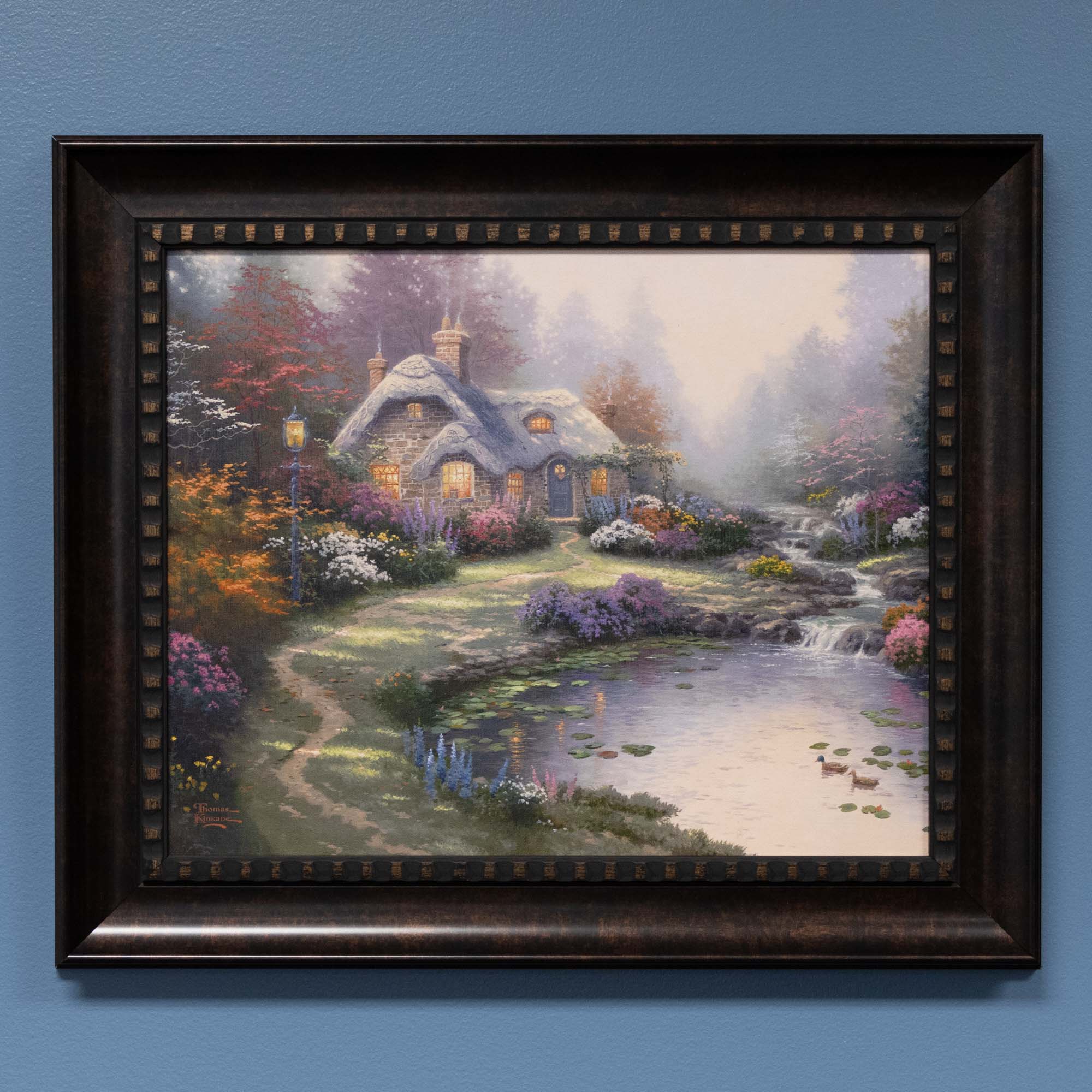 Everette's Cottage - 16" x 20" Brushstroke Vignette (Dark Pewter Frame)