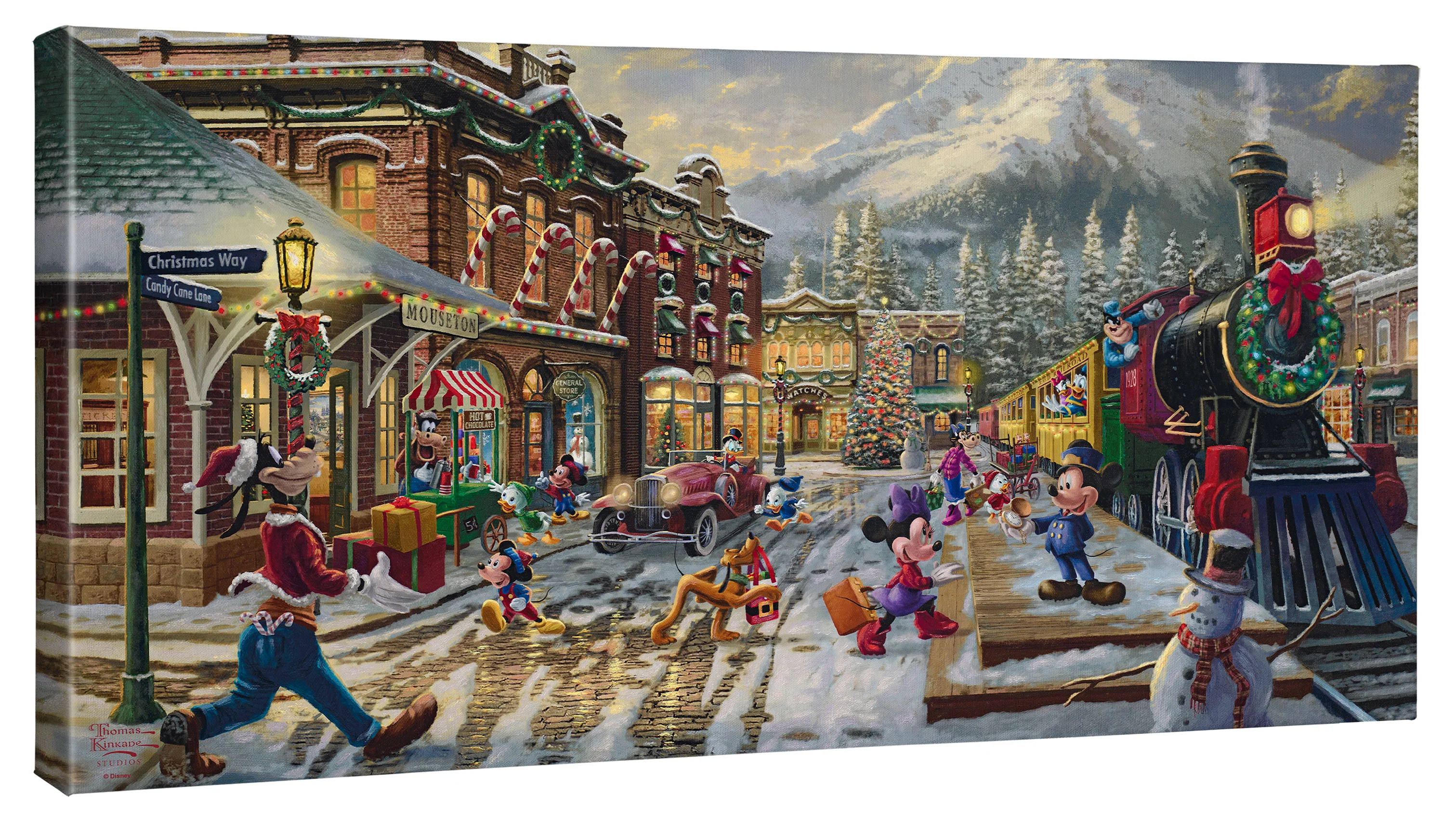 Disney Mickey and Minnie Candy Cane Express - 16" x 31" Gallery Wrapped Canvas