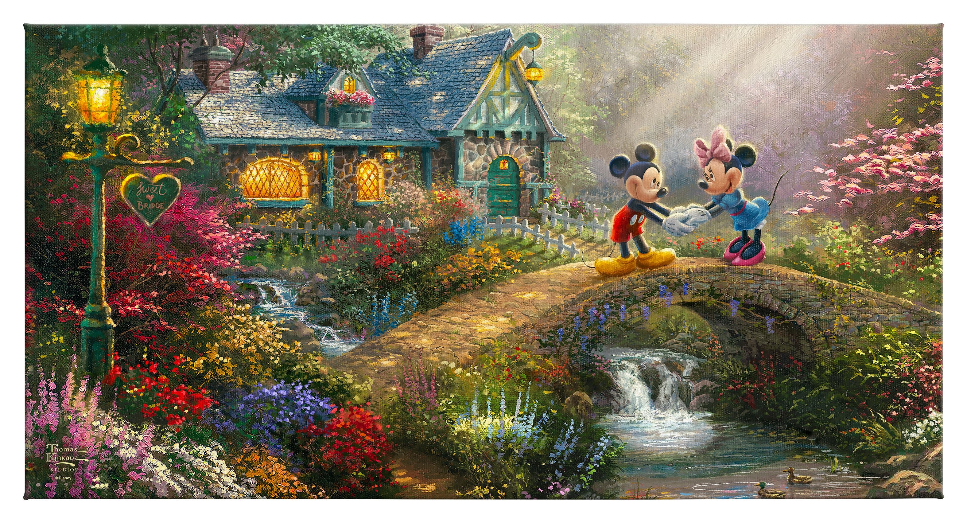 Disney Mickey and Minnie - Sweetheart Bridge - 16" x 31" Gallery Wrapped Canvas