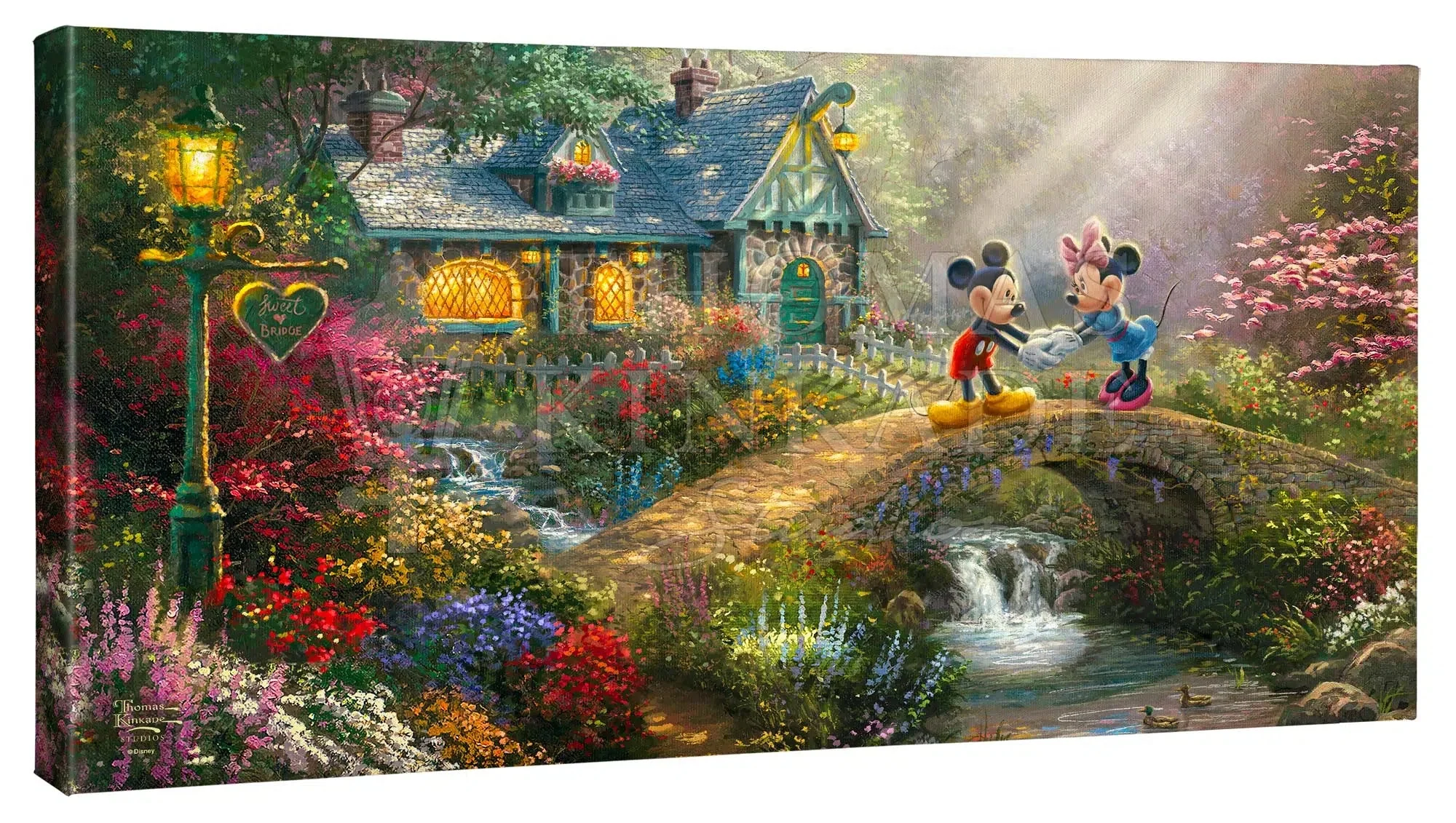 Disney Mickey and Minnie - Sweetheart Bridge - 16" x 31" Gallery Wrapped Canvas - Image 2