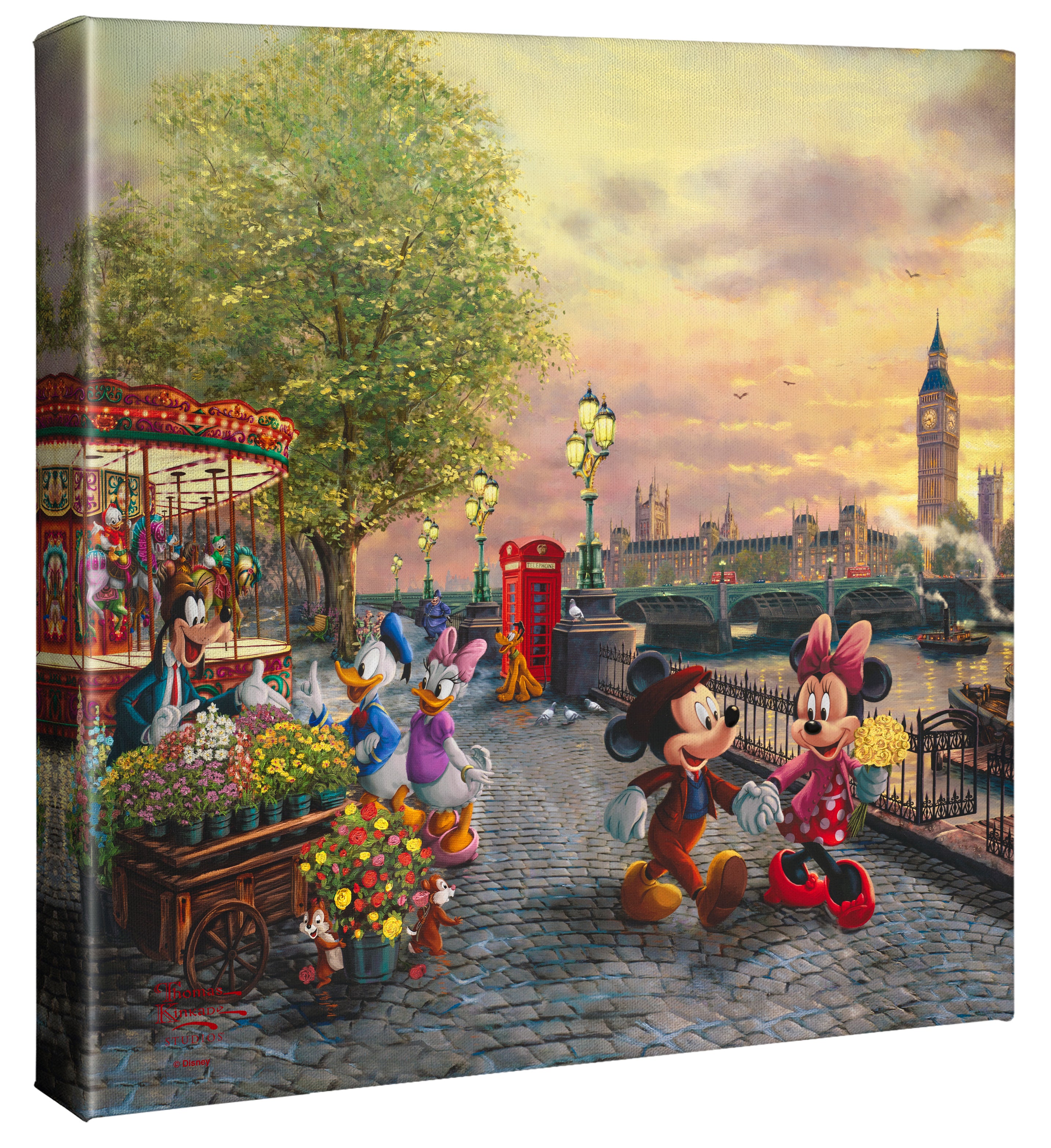 Disney Mickey and Minnie in London - 14" x 14" Gallery Wrapped Canvas - Image 2