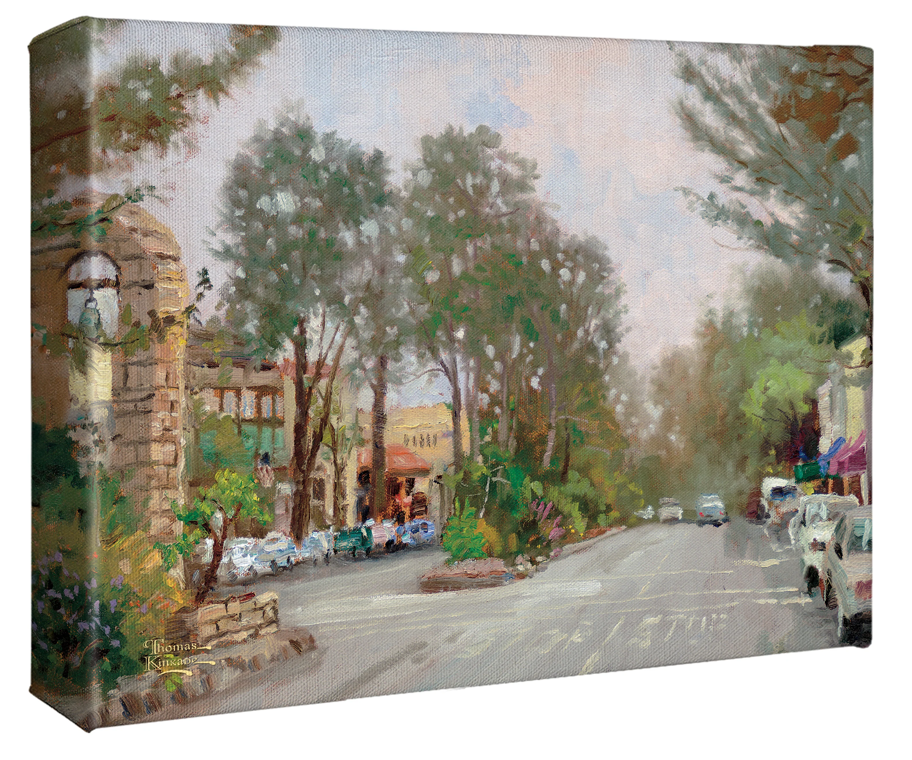 Carmel, Ocean Avenue on a Rainy Afternoon - 8" x 10" Gallery Wrapped Canvas - Image 2