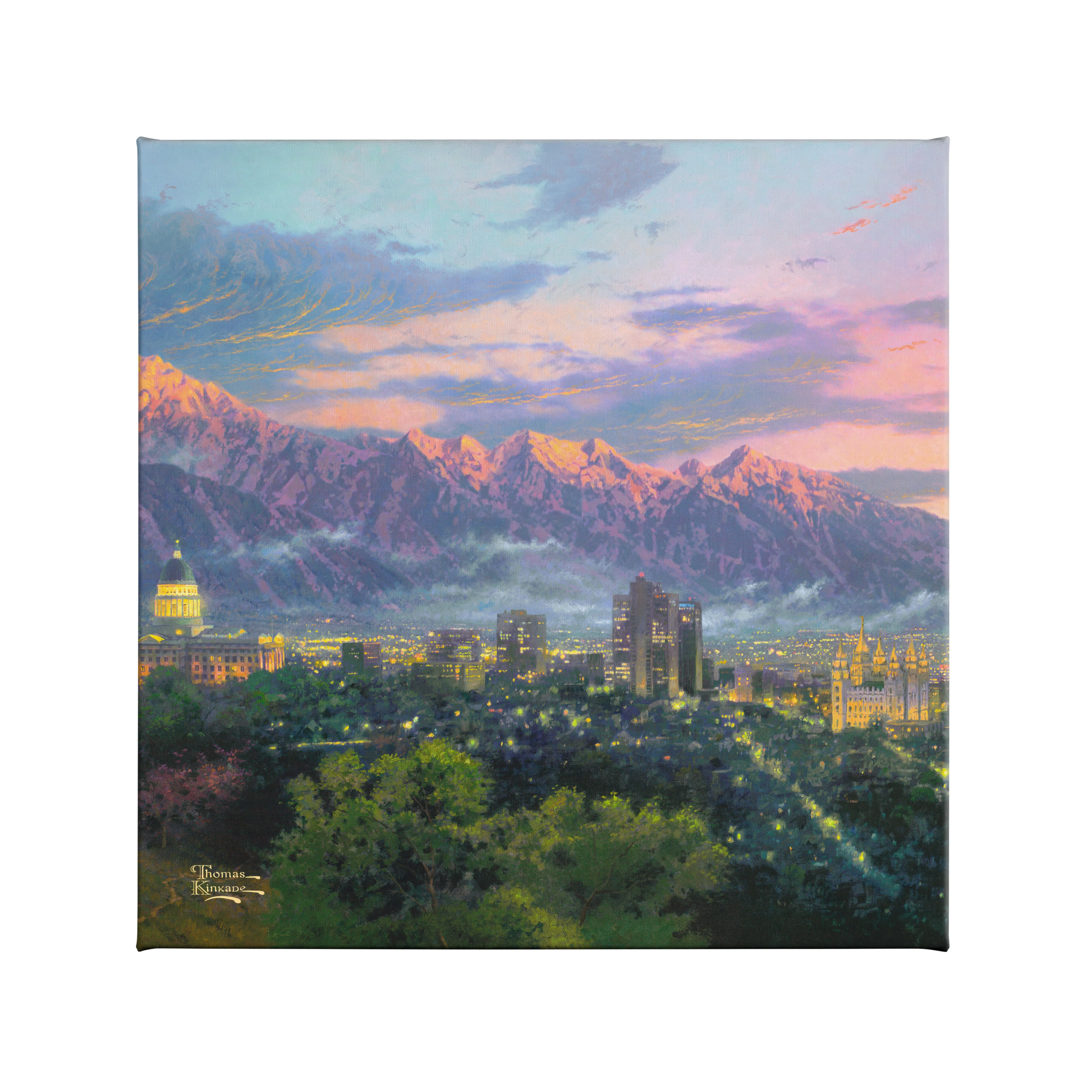 Salt Lake: City of Lights - 14" x 14" Gallery Wrapped Canvas