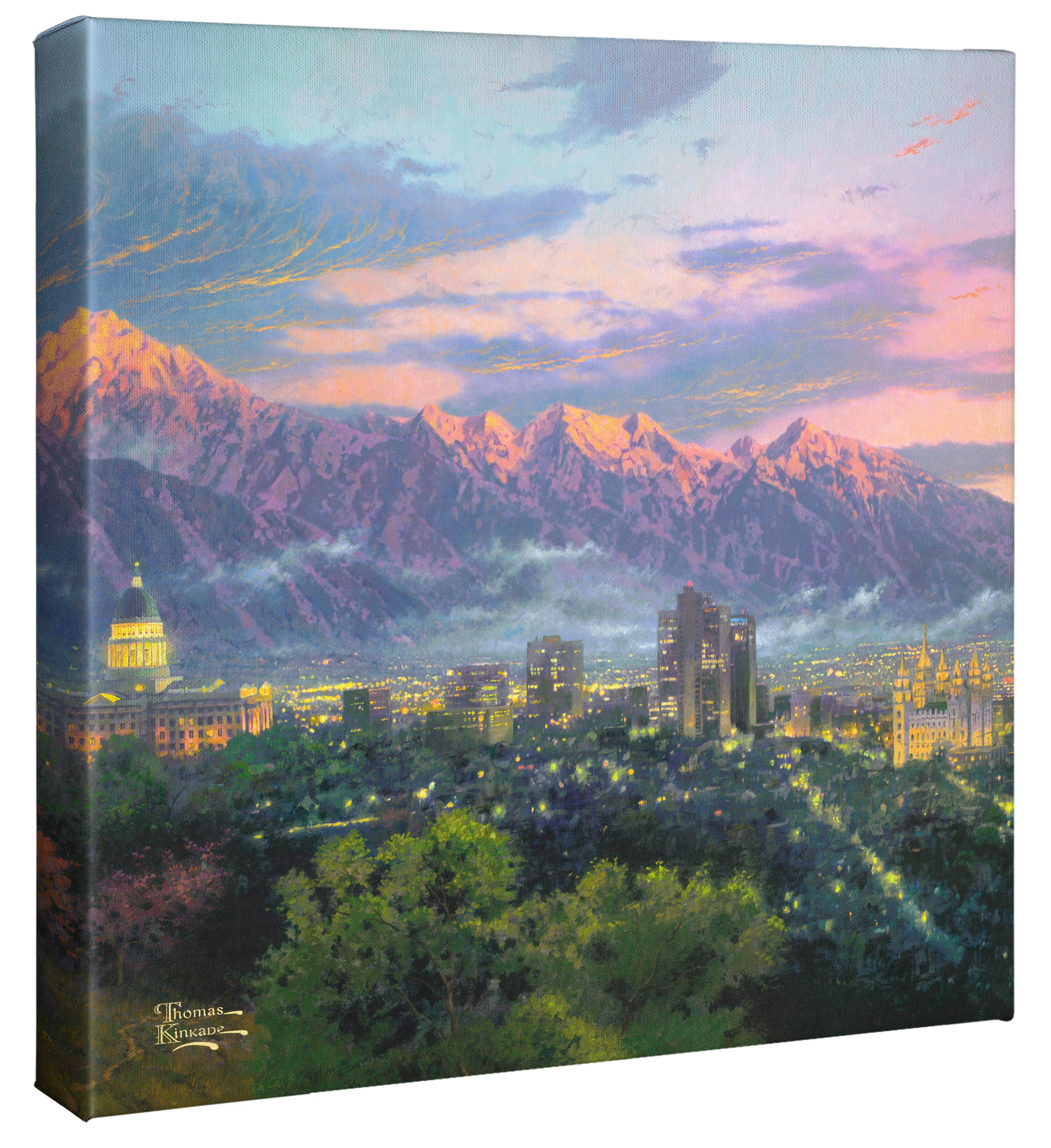 Salt Lake: City of Lights - 14" x 14" Gallery Wrapped Canvas - Image 2