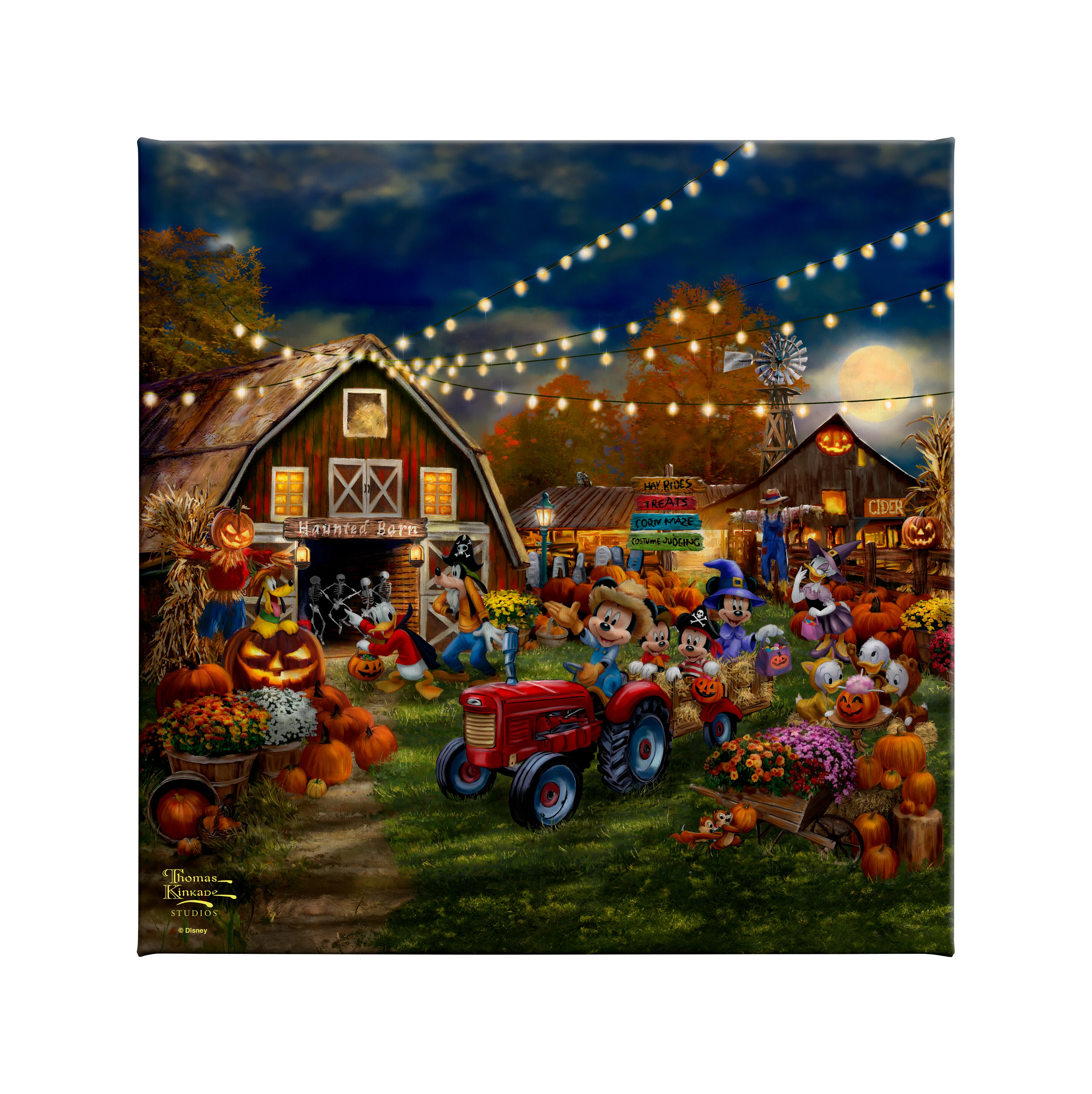 Disney Mickey and Minnie Pumpkin Festival - 14" x 14" Gallery Wrapped Canvas