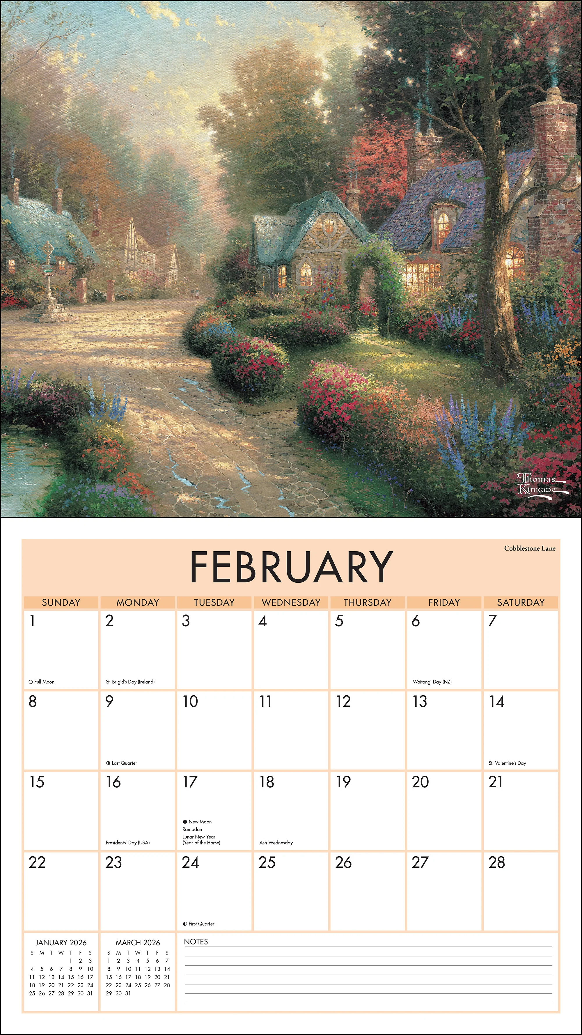 Thomas Kinkade Studios 2026 Deluxe Wall Calendar - Image 3