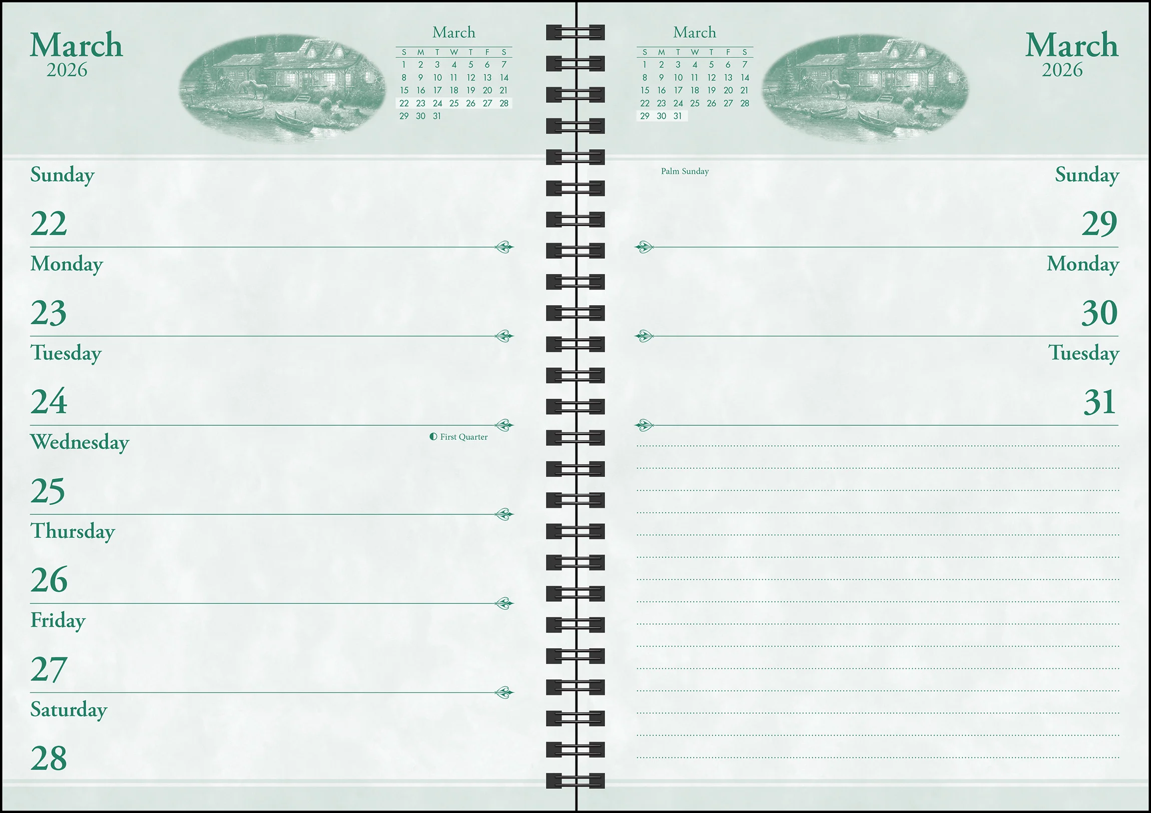 Thomas Kinkade Studios 2026 Monthly/Weekly Engagement Calendar with Scripture - Image 6
