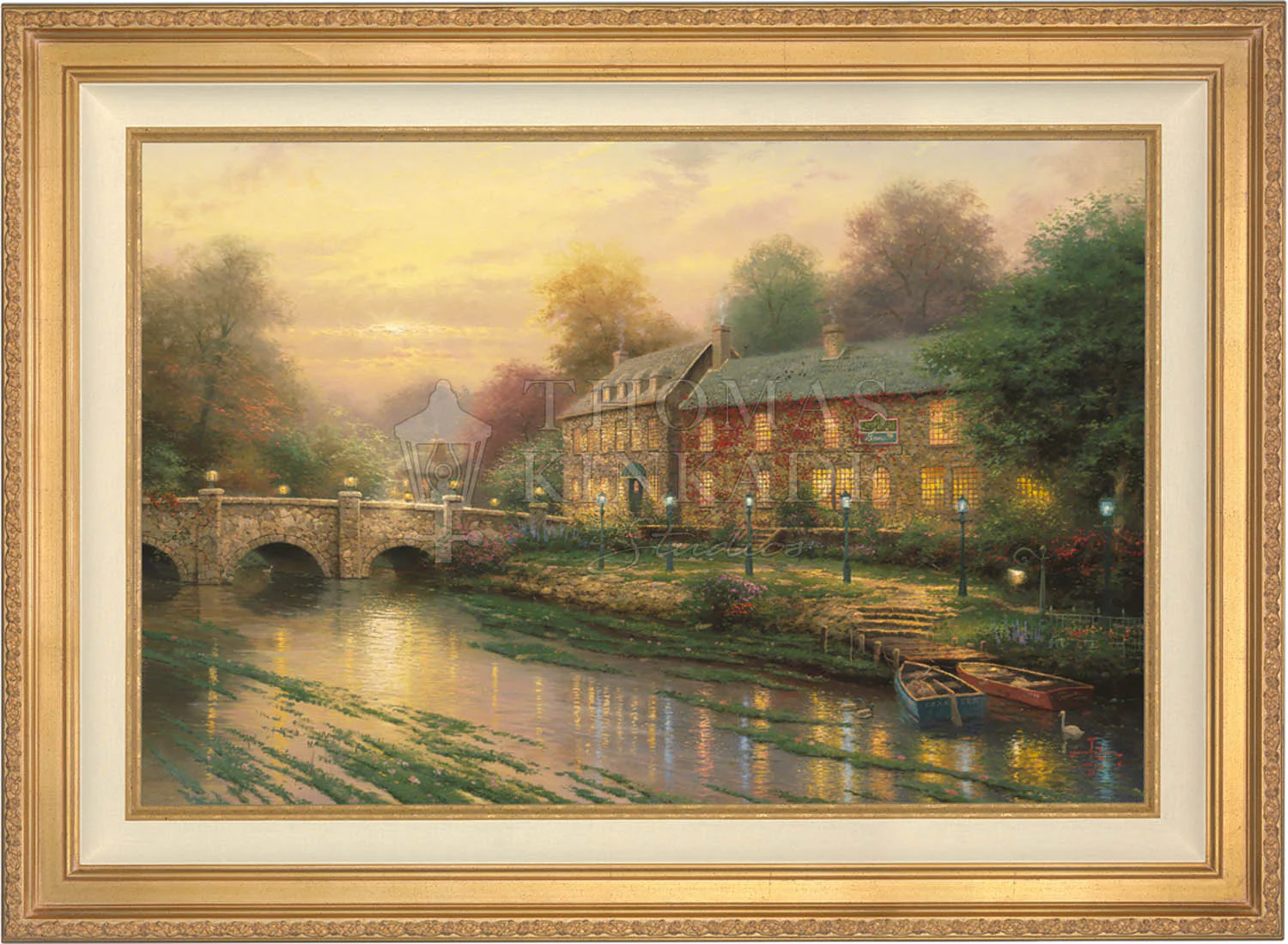 *RARE* Lamplight Inn Framed Standard Numbered Canvas Antique Gold 18" x 27" #2060/2750