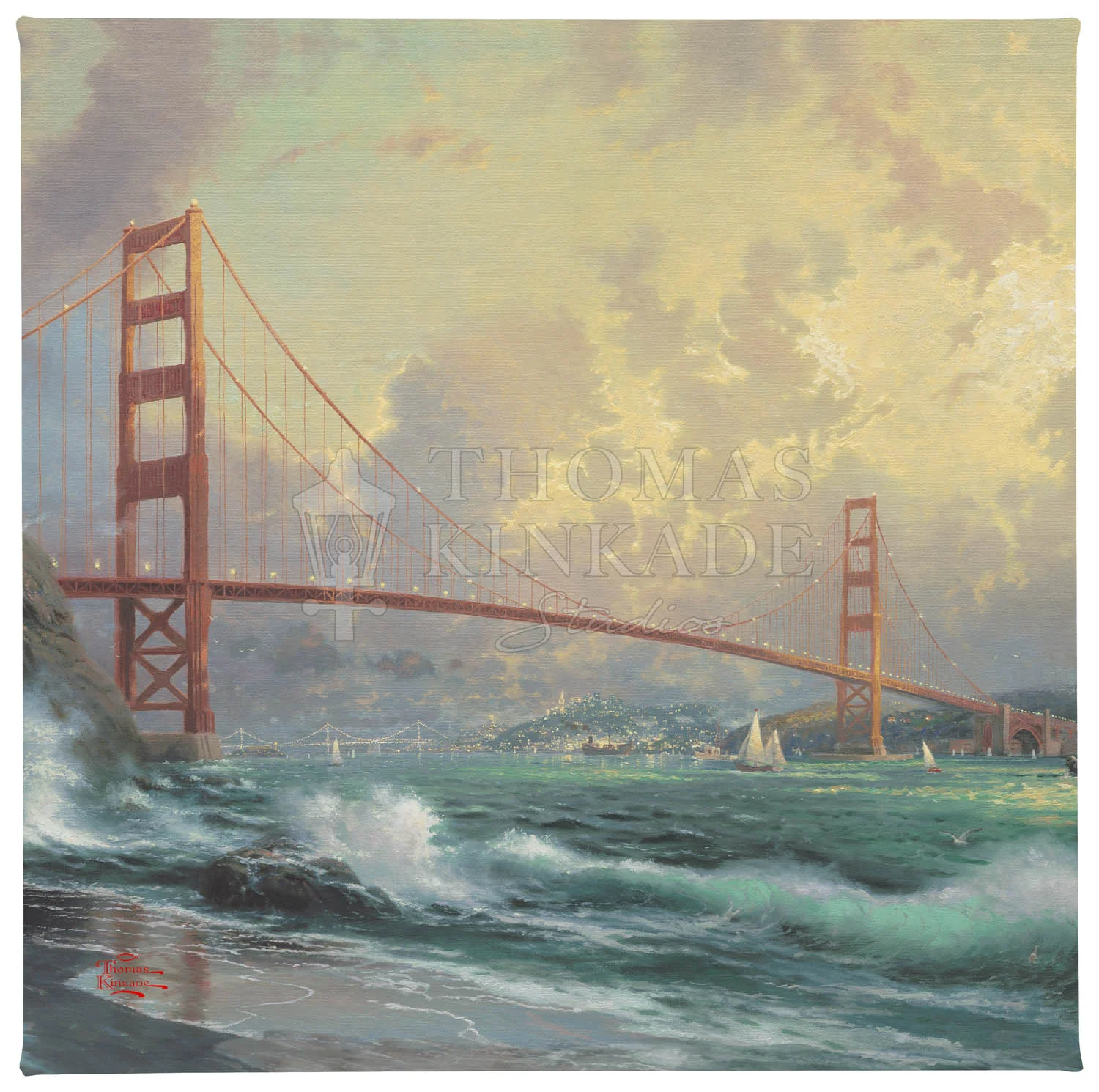 Golden Gate Bridge, San Francisco - 14" x 14" Gallery Wrapped Canvas