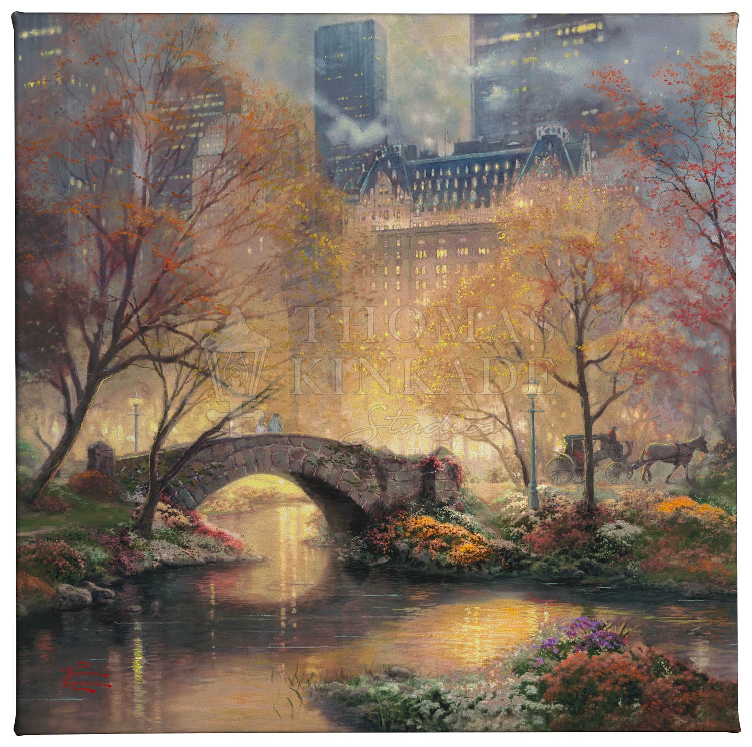 Central Park in the Fall - 14" x 14" Gallery Wrapped Canvas