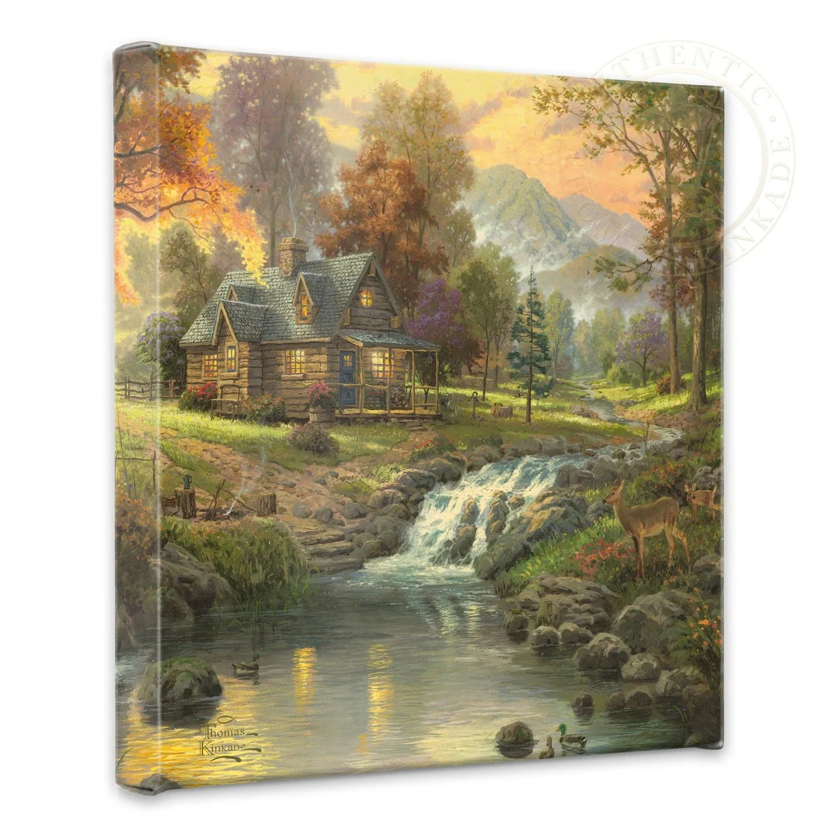 Mountain Retreat - 14" x 14" Gallery Wrapped Canvas - Image 2