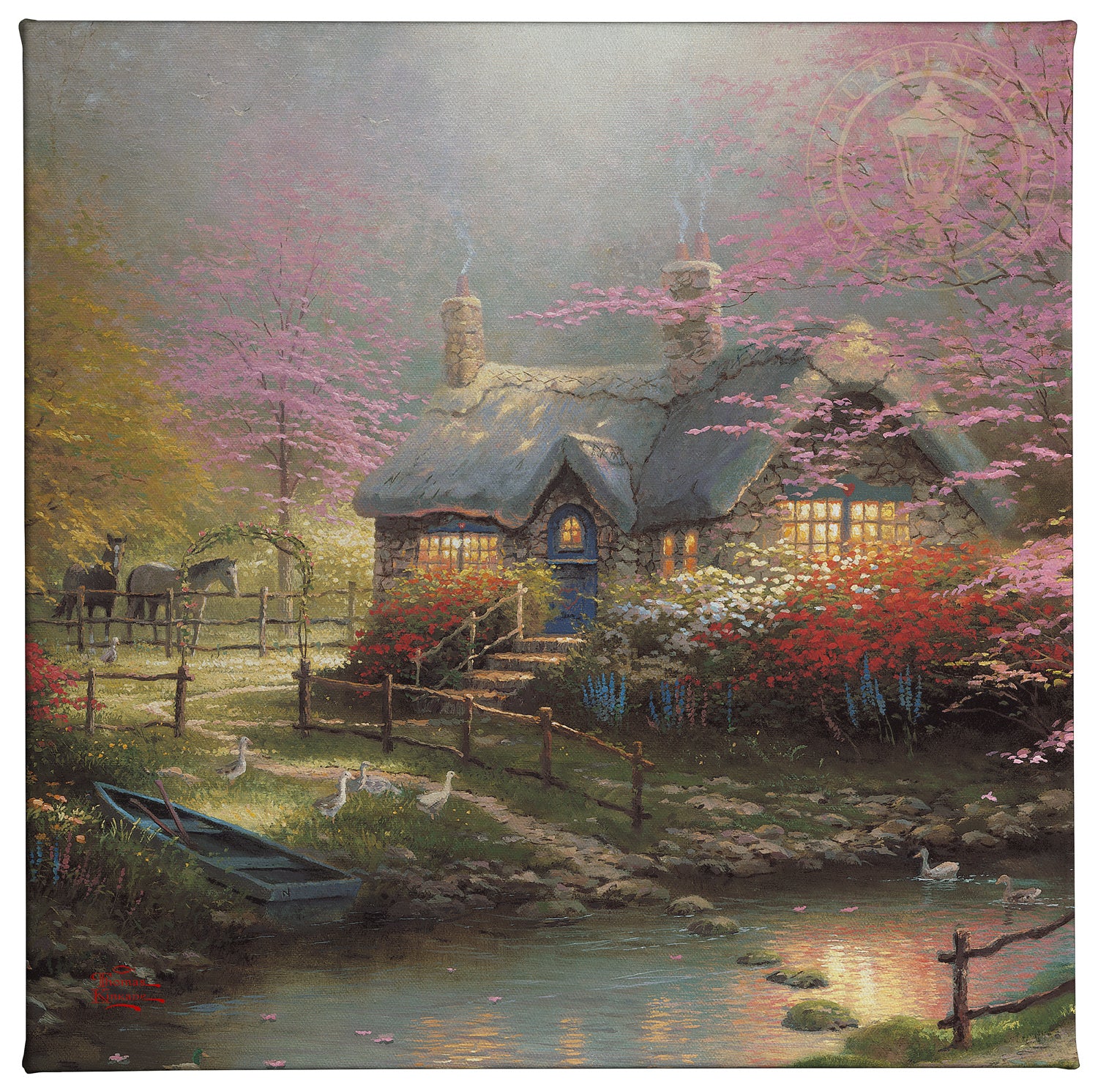 Stepping Stone Cottage - 14" x 14" Gallery Wrapped Canvas