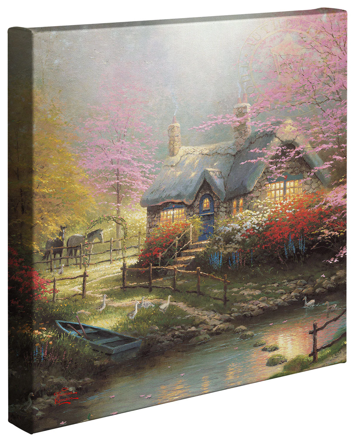 Stepping Stone Cottage - 14" x 14" Gallery Wrapped Canvas - Image 2