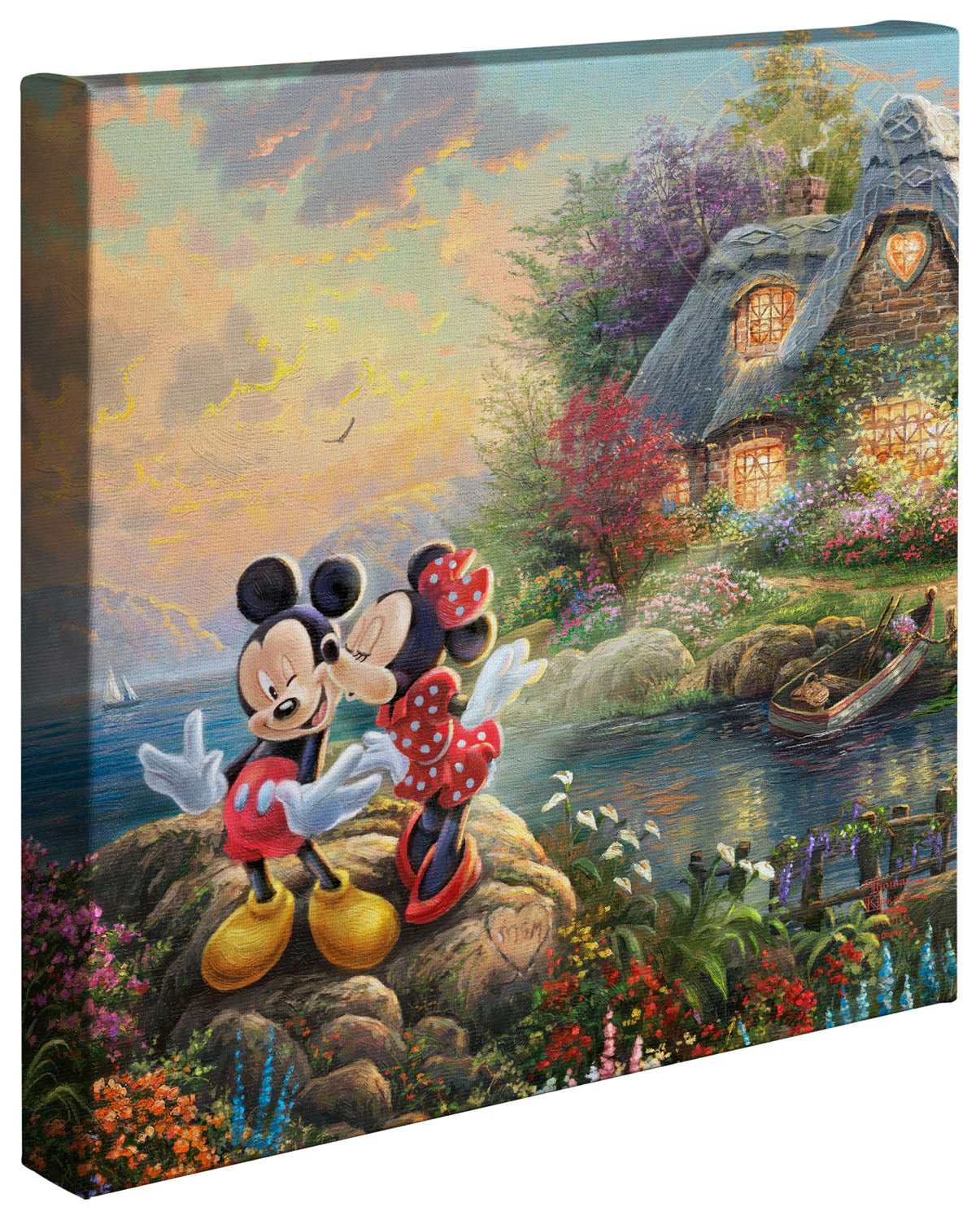 Disney Mickey and Minnie - Sweetheart Cove - 14" x 14" Gallery Wrapped Canvas - Image 2
