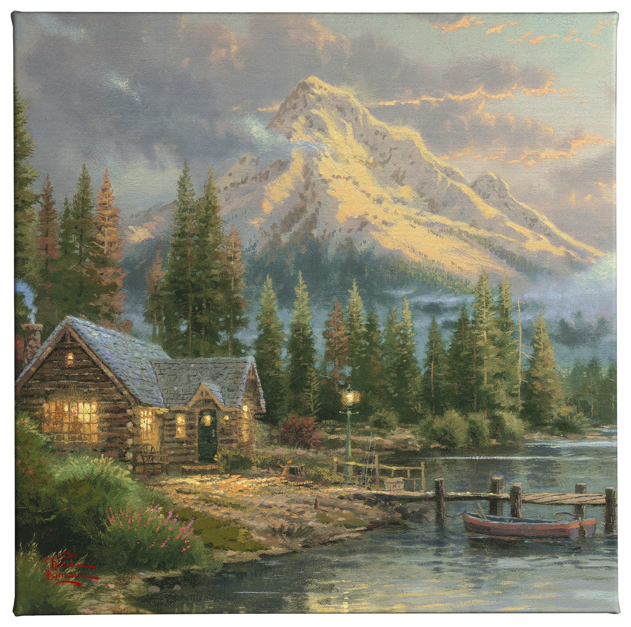 Lakeside Hideaway - 14" x 14" Gallery Wrapped Canvas