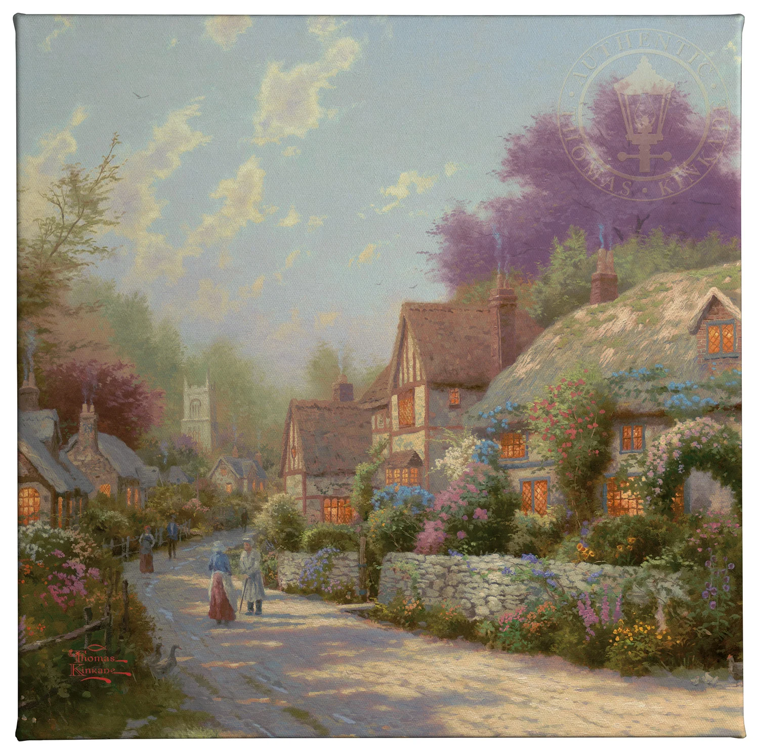 Cobblestone Village - 14" x 14" Gallery Wrapped Canvas