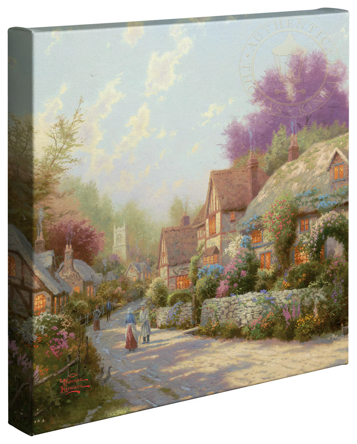 Cobblestone Village - 14" x 14" Gallery Wrapped Canvas - Image 2