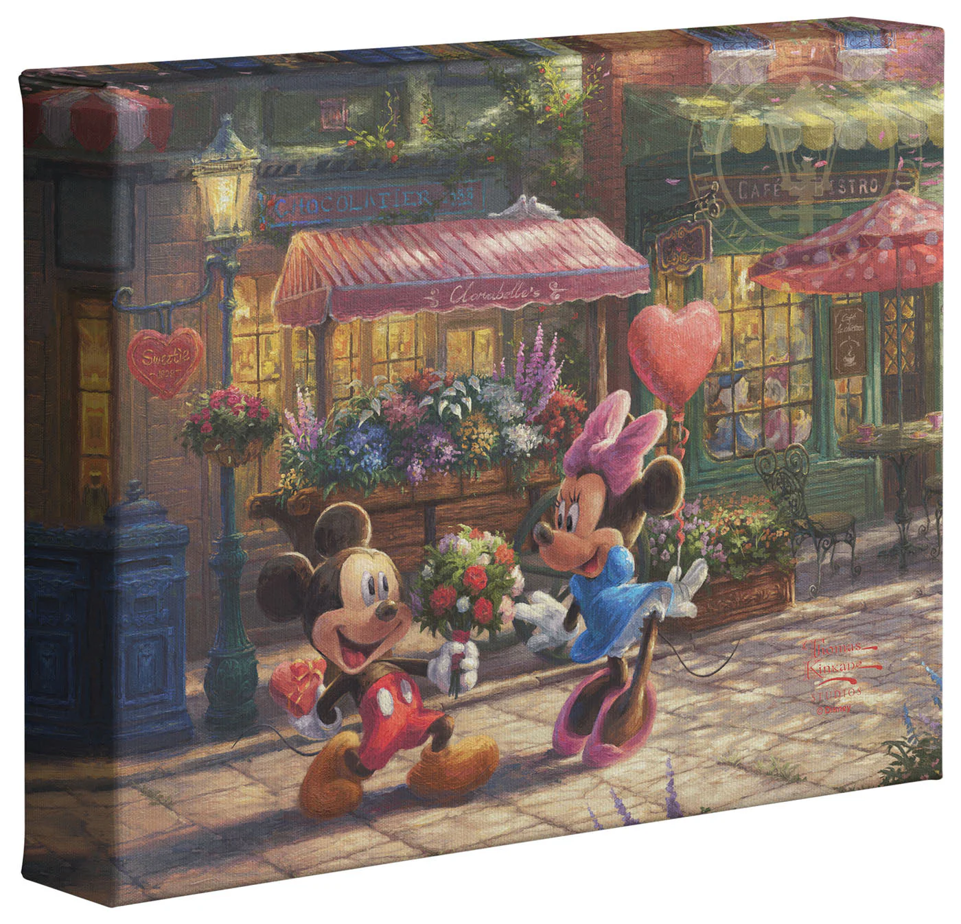 Disney Mickey and Minnie - Sweetheart Café - 8" x 10" Gallery Wrapped Canvas