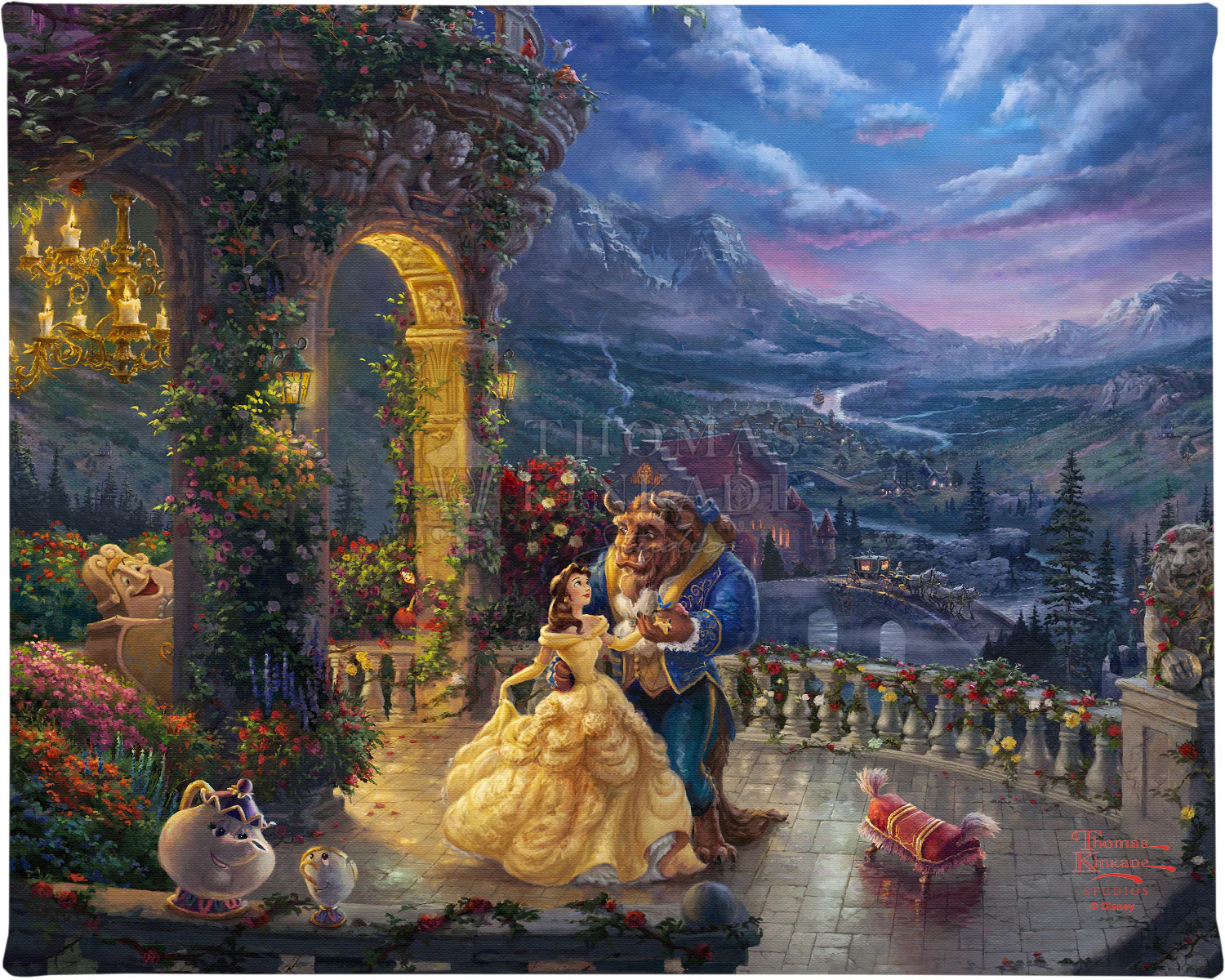 Disney Beauty and the Beast Dancing in the Moonlight - 8" x 10" Gallery Wrapped Canvas
