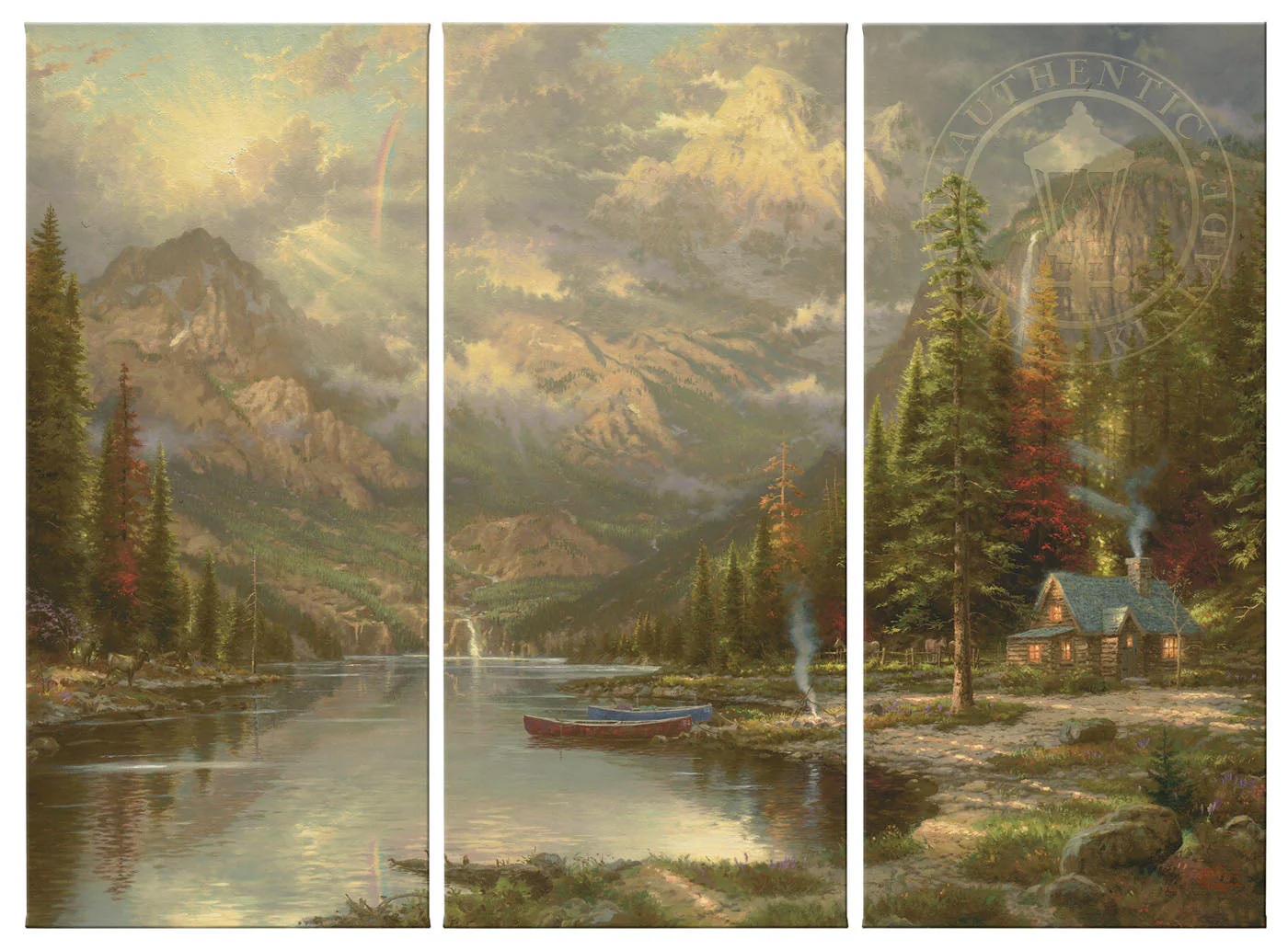 Mountain Majesty - 36" x 48" (Set of 3) Triptych Giclee Canvas
