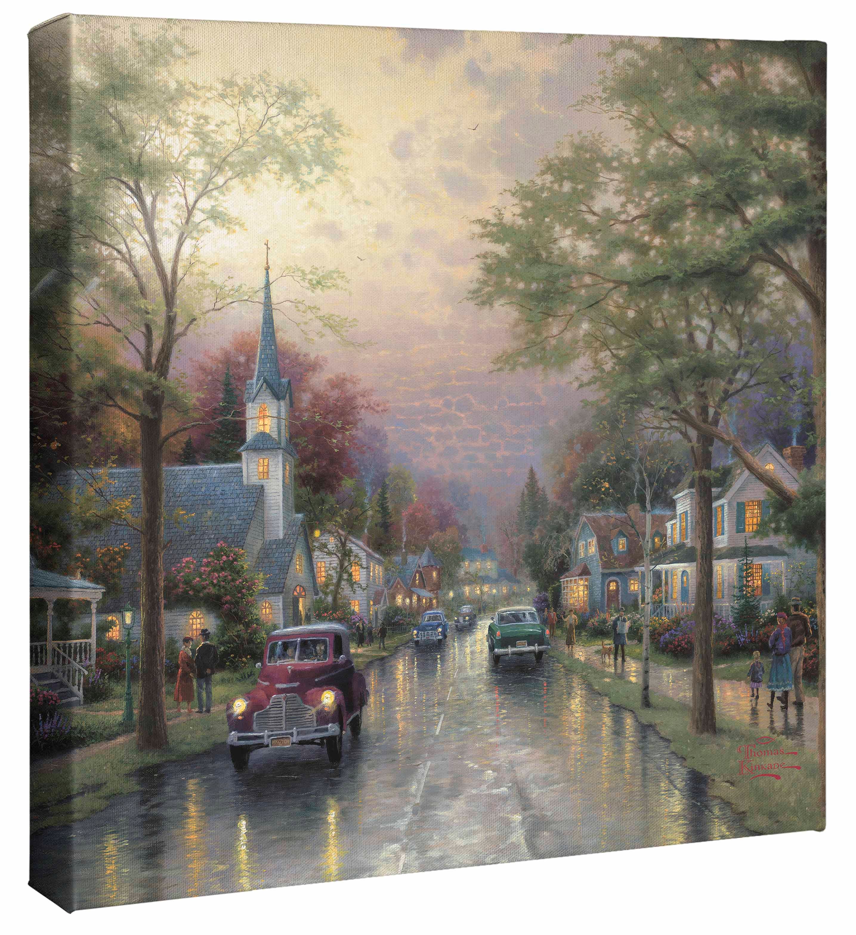 Hometown Morning - 14" x 14" Gallery Wrapped Canvas - Image 2