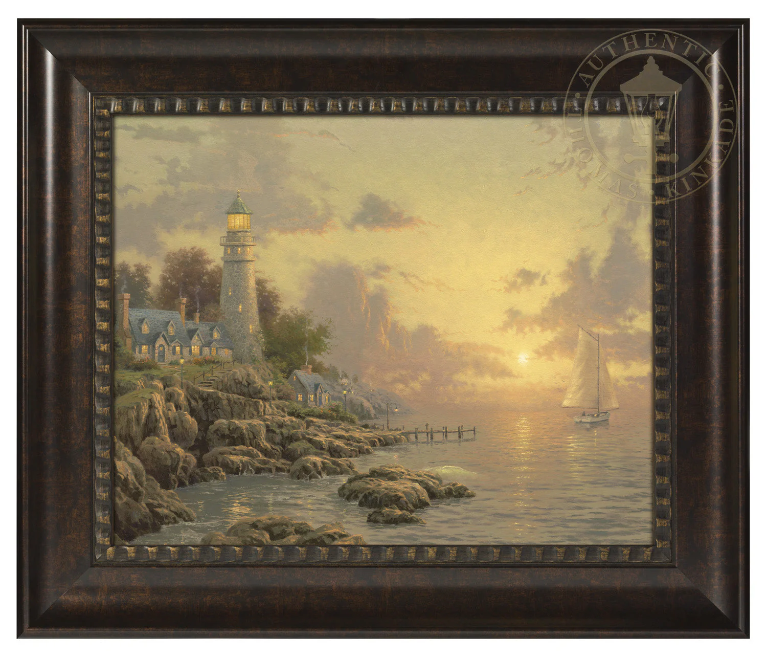 The Sea of Tranquility - 16" x 20" Brushstroke Vignette (Rich Burl Frame)