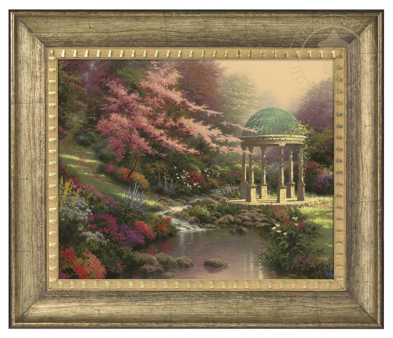 Pools of Serenity - 16" x 20" Brushstroke Vignette (Burnished Gold Frame)
