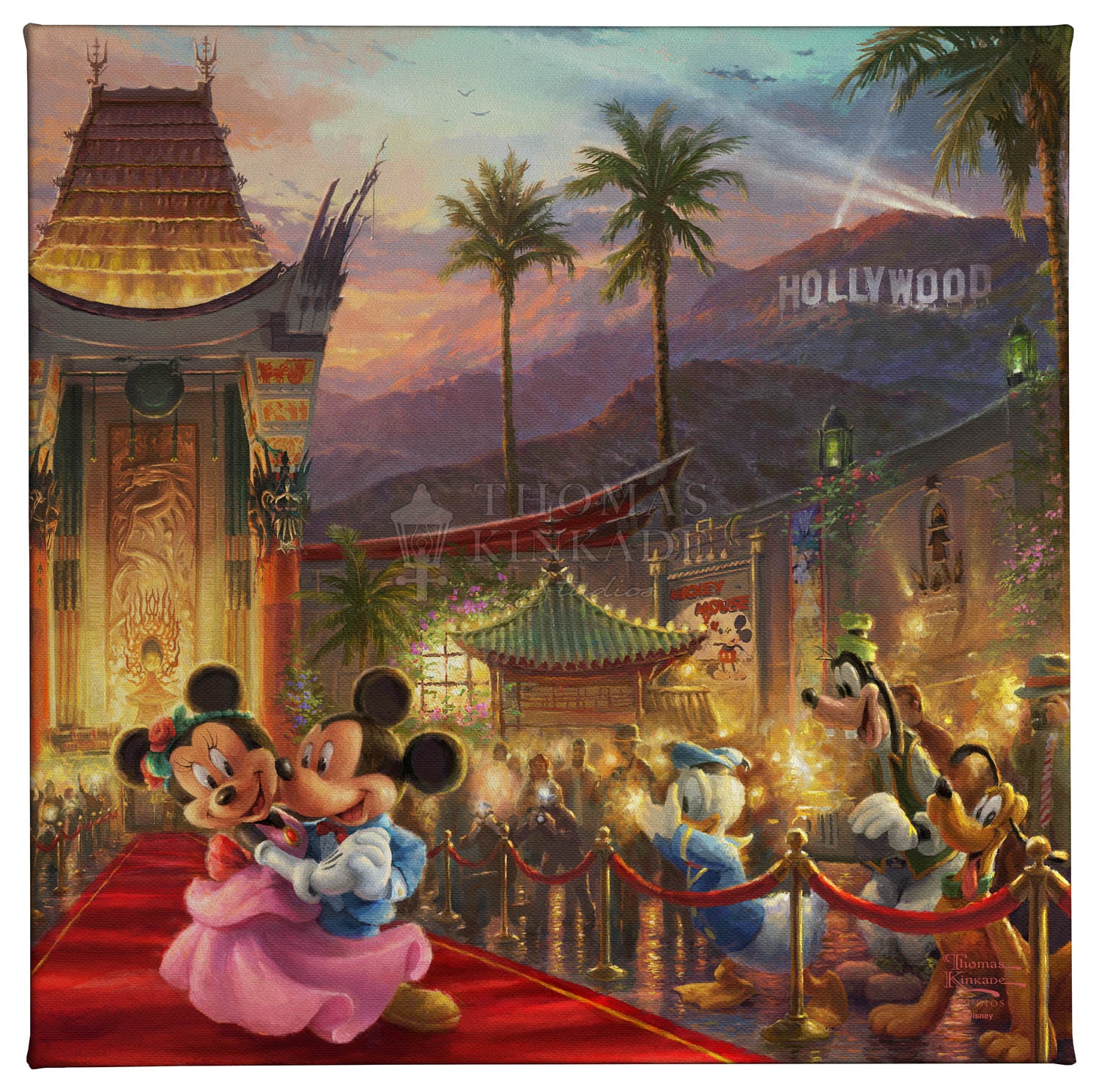 Disney Mickey and Minnie in Hollywood - 14" x 14" Gallery Wrapped Canvas
