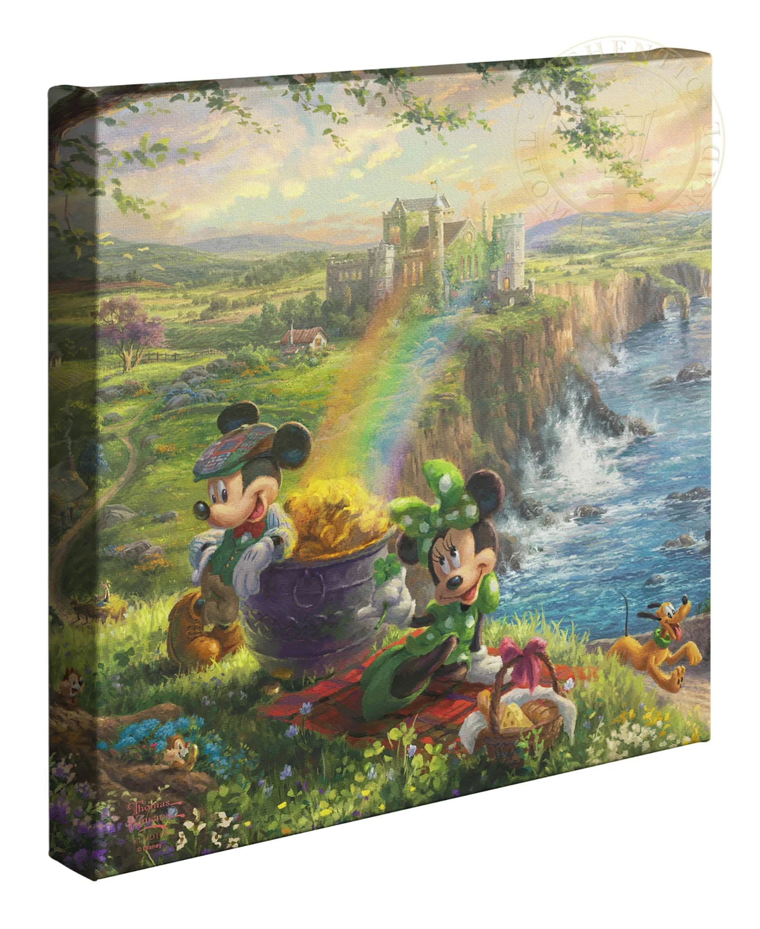 Disney Mickey and Minnie in Ireland - 14" x 14" Gallery Wrapped Canvas - Image 2