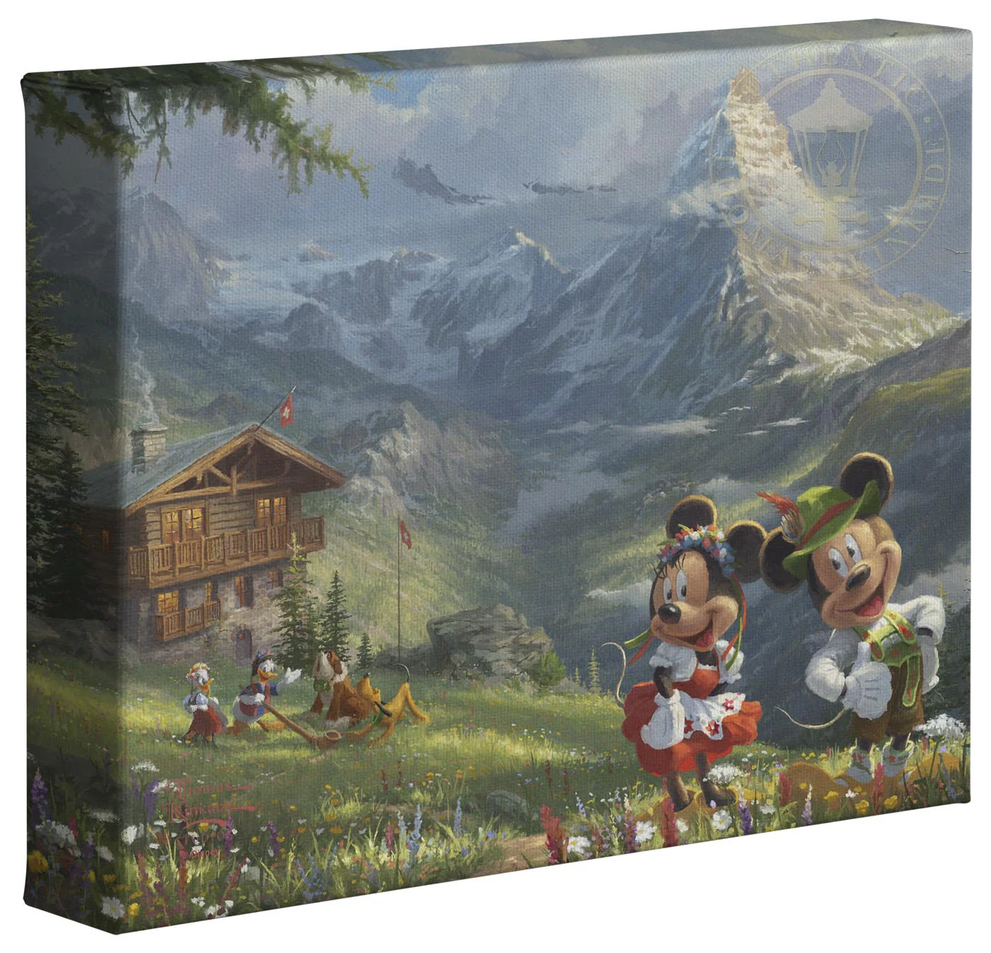 Disney Mickey and Minnie in the Alps - 8" x 10" Gallery Wrapped Canvas - Image 2