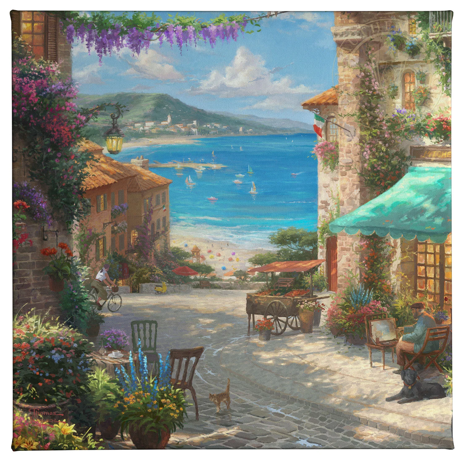 Italian Café - 14"x14" Gallery Wrapped Canvas