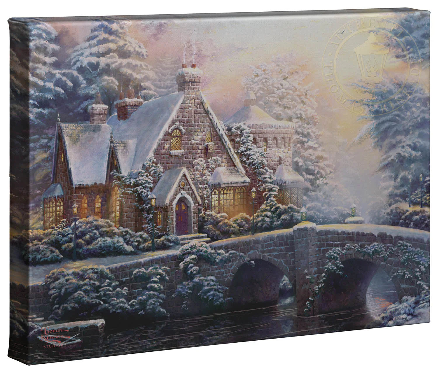 Winter At Lamplight Manor - 10" x 14" Gallery Wrapped Canvas - Image 2