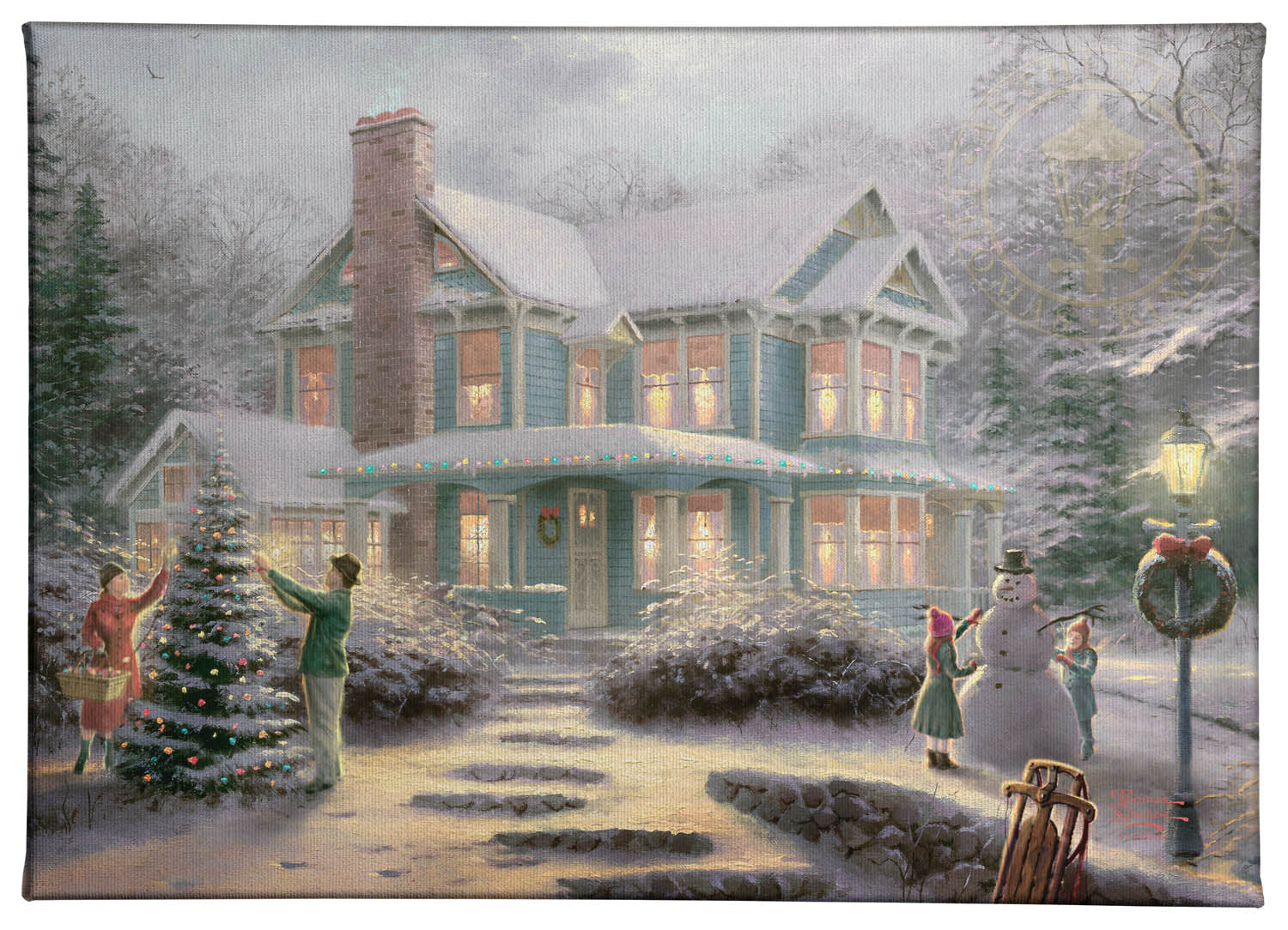 Victorian Family Christmas - 10" x 14" Gallery Wrapped Canvas
