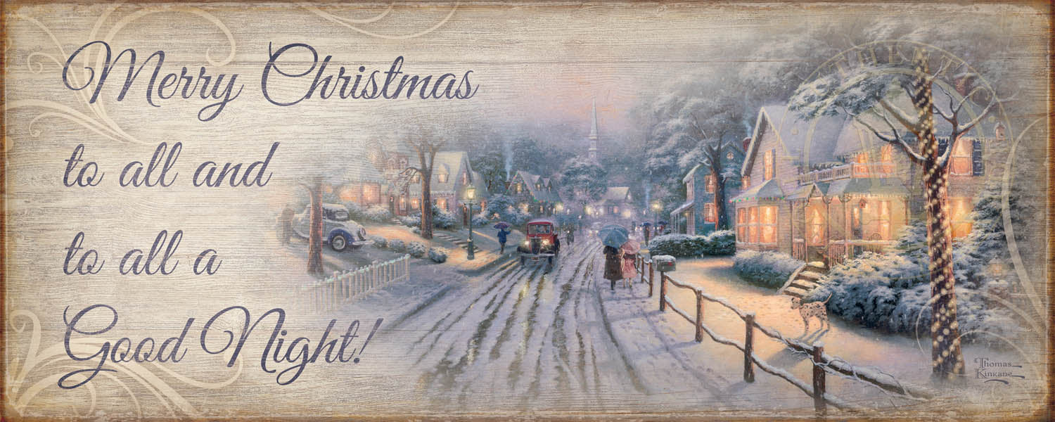 Merry Christmas to all and to all a Good Night - 12" x 30" Wood Signs