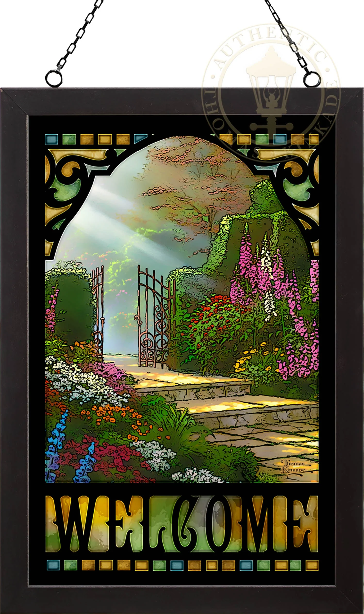 Garden of Grace - 20" x 14" Framed Glass Art