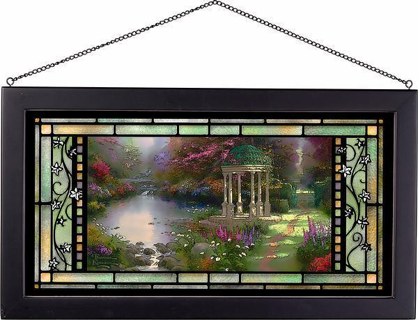 The Garden of Prayer - 13" x 23" Framed Glass Art