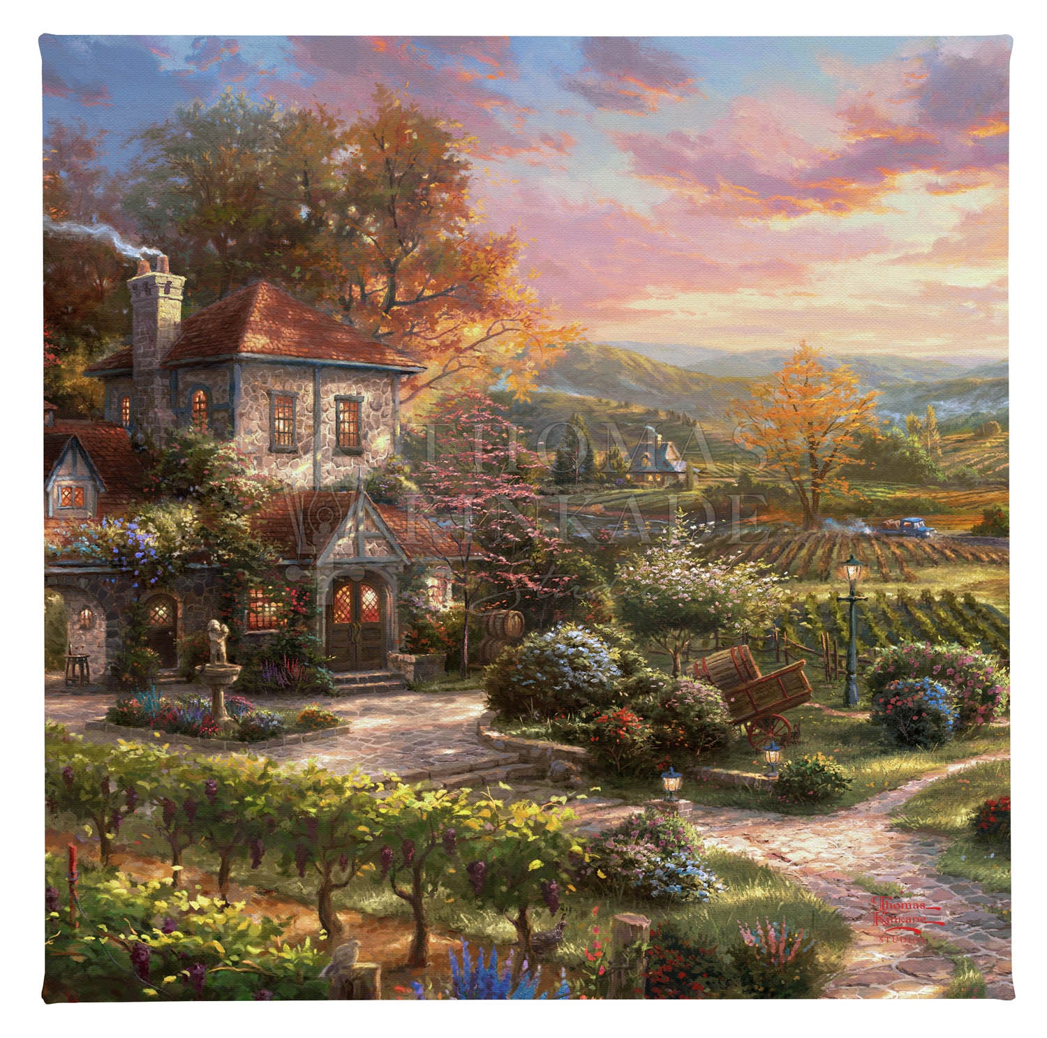 Wine Country Living - 14" x 14" Gallery Wrapped Canvas