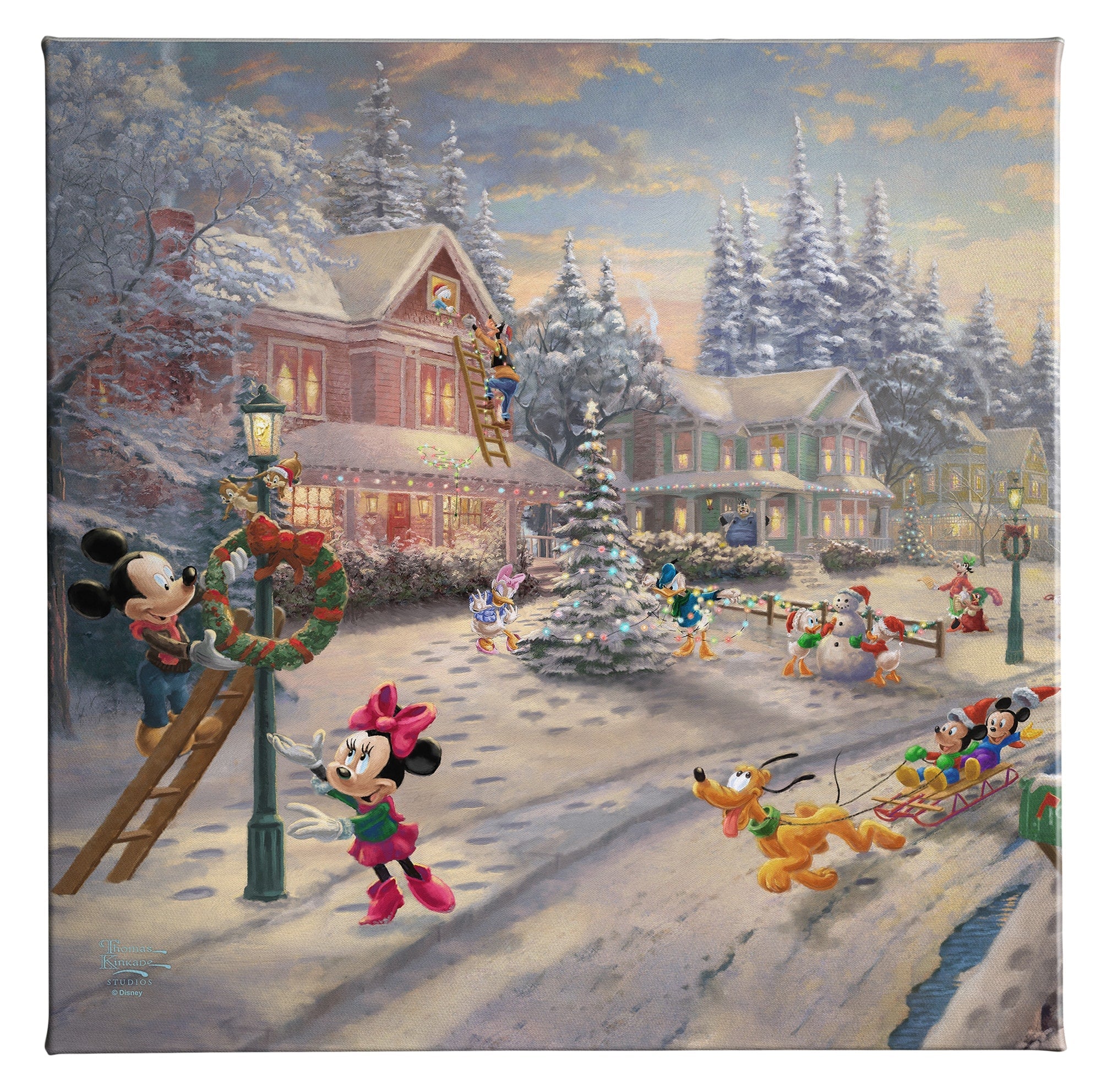 Disney Mickey's Victorian Christmas - 14" x 14" Gallery Wrapped Canvas