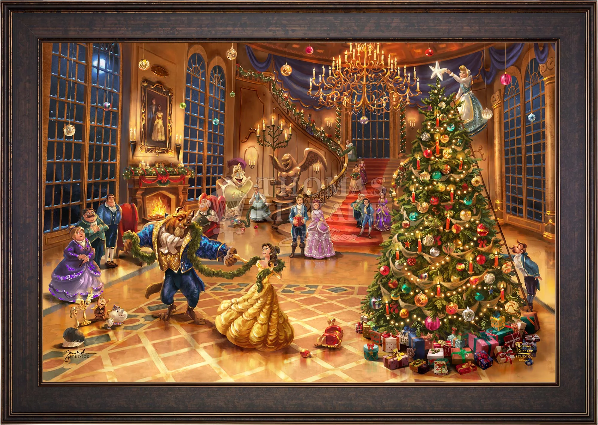Disney Beauty and the Beast Christmas Celebration - Limited Edition Canvas - Image 3