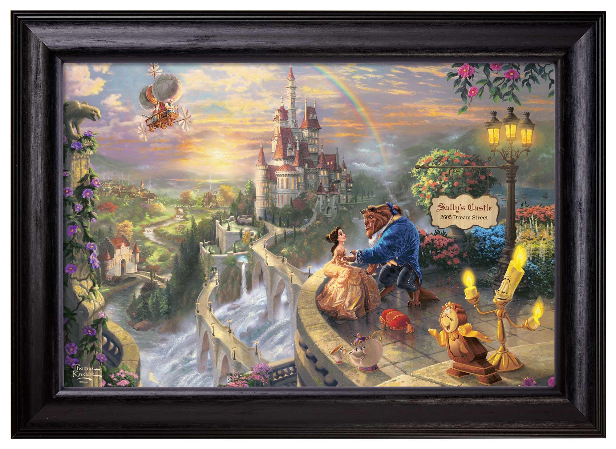 Disney Beauty and the Beast Falling in Love - Personalized Framed Canvas - Image 2